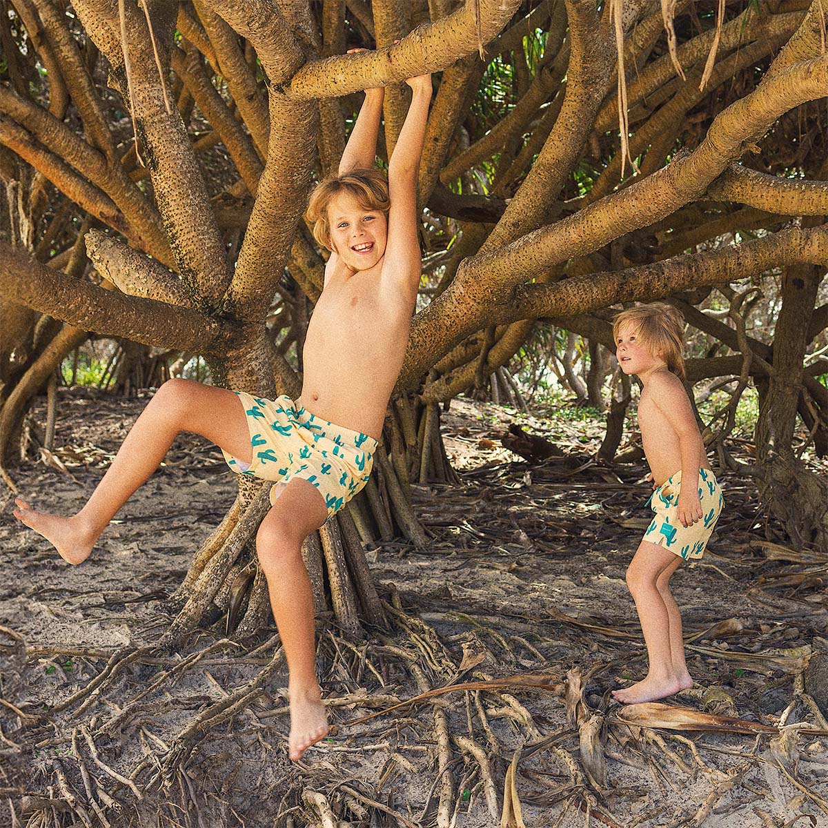 Cactus Jack Boys Swim Shorts in Yellow