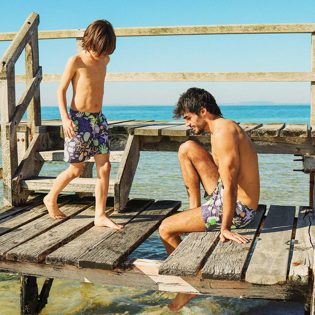 Coral Chaos Mens Swim Shorts in Charcoal