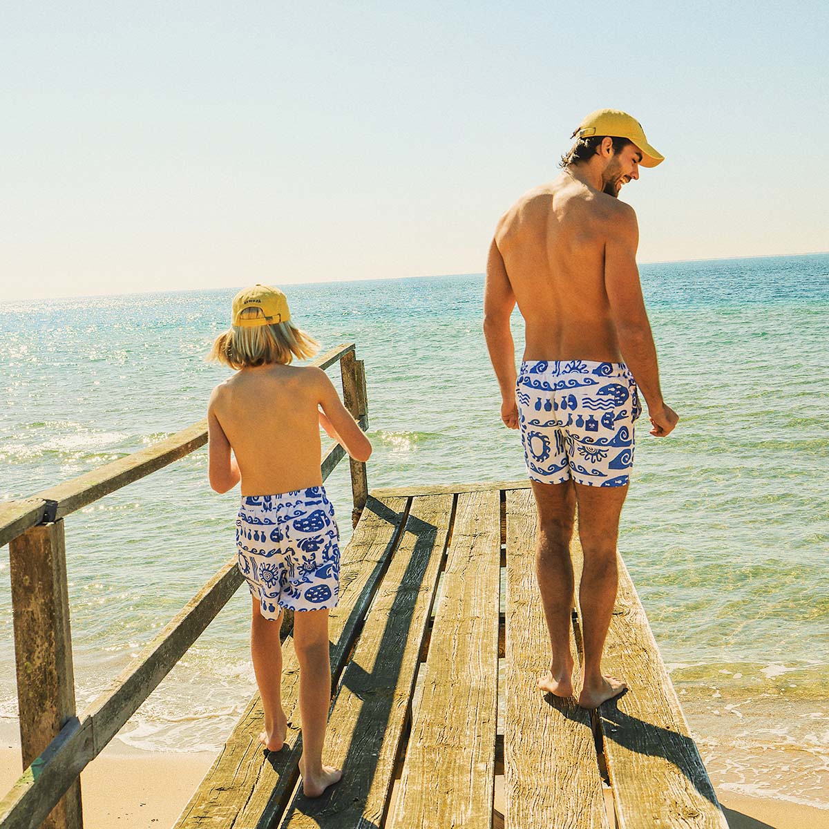 Greek Yoghurt Mens Swim Shorts in White