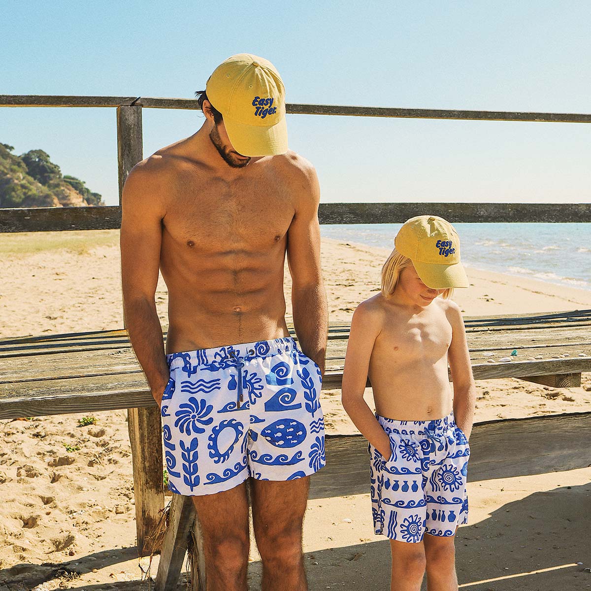 Greek Yoghurt Mens Swim Shorts in White