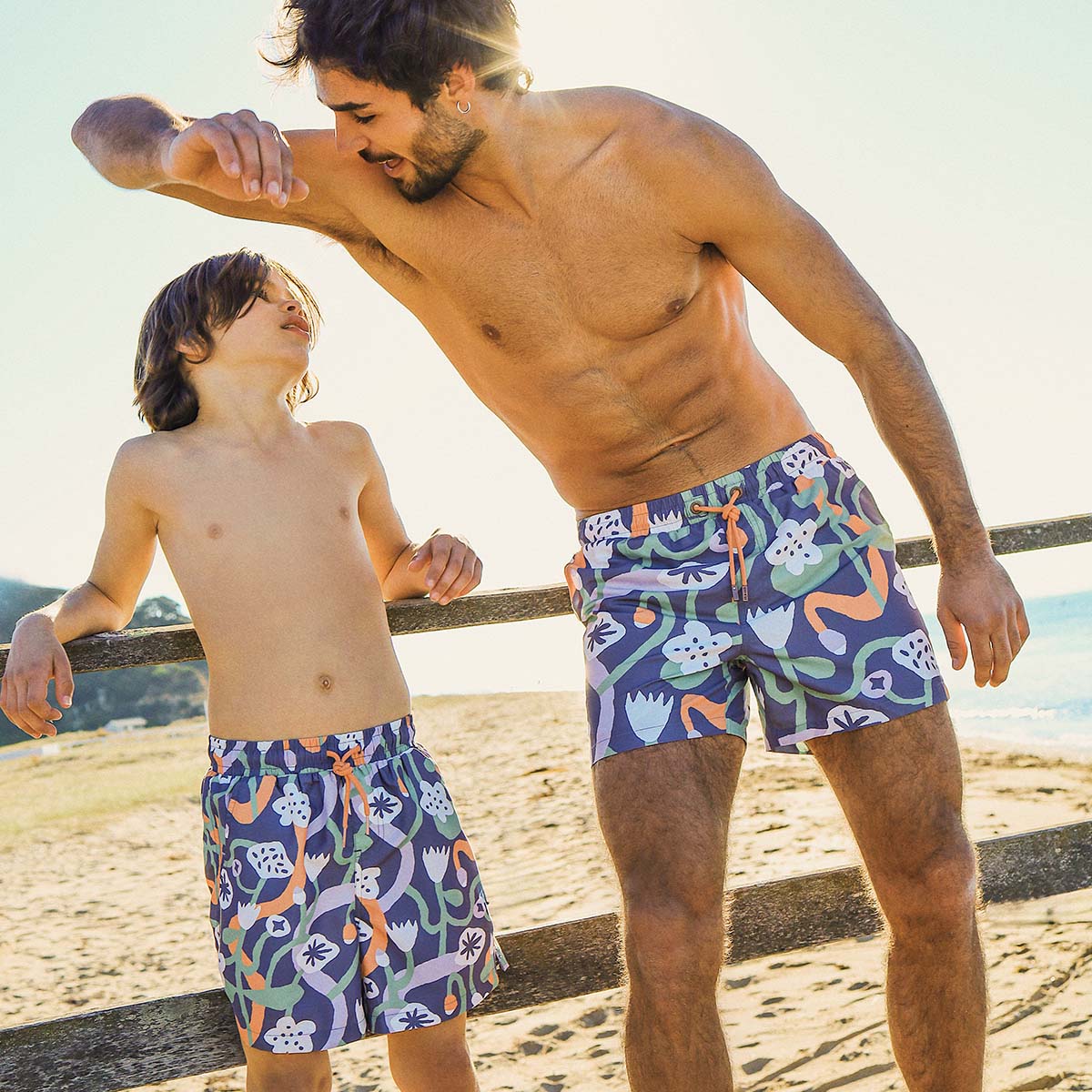 Nan's Backyard Mens Swim Shorts in Navy