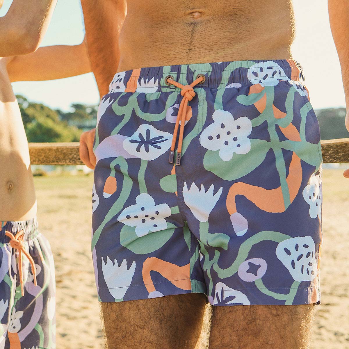 Nan's Backyard Mens Swim Shorts in Navy