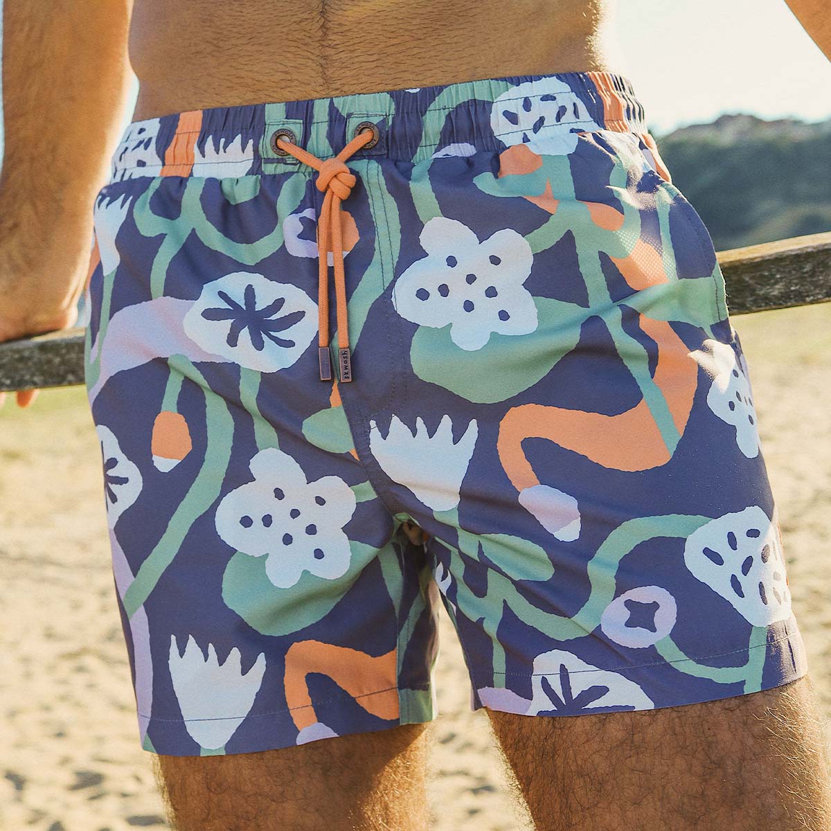 Nan's Backyard Mens Swim Shorts in Navy