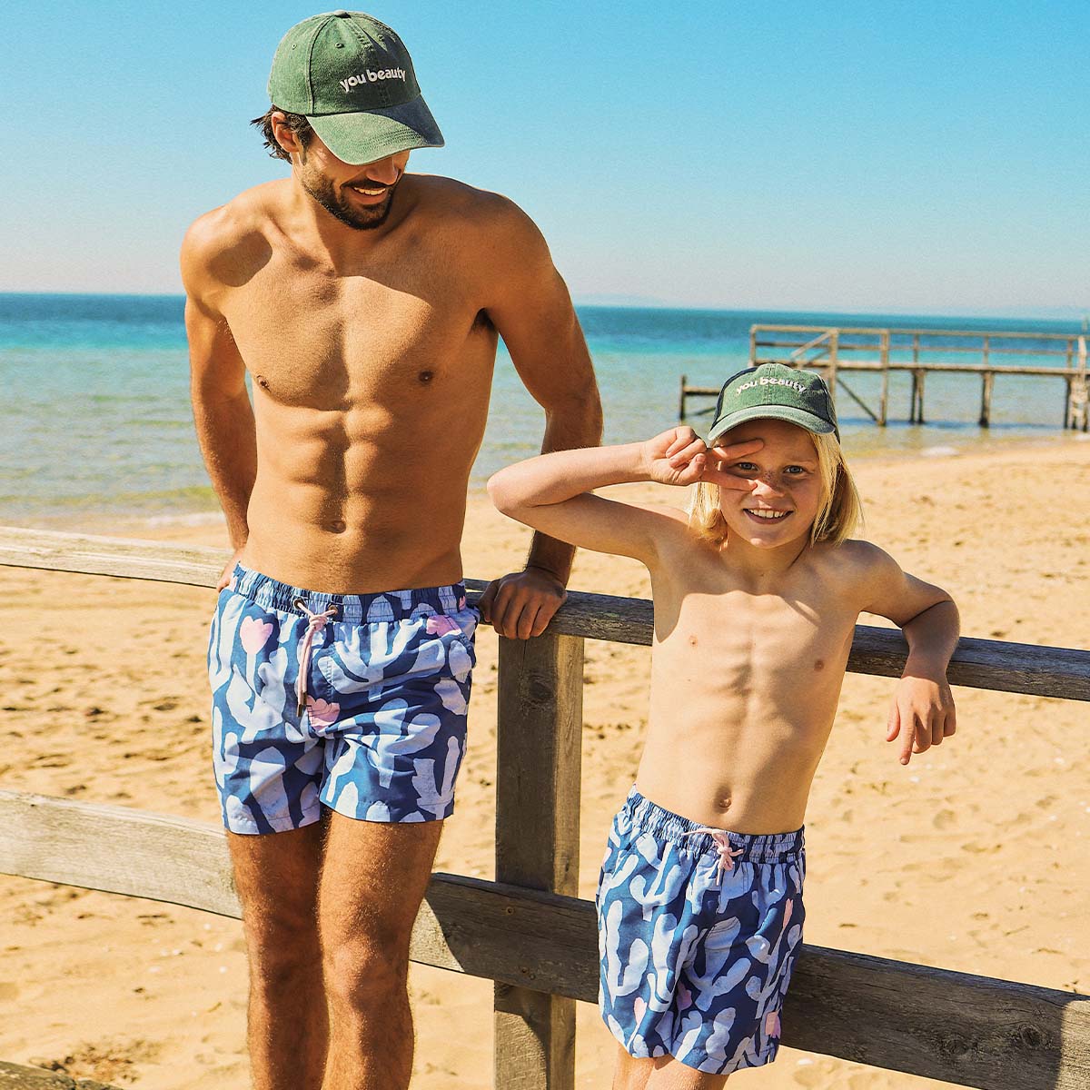 Prickly Business Mens Swim Shorts in Navy