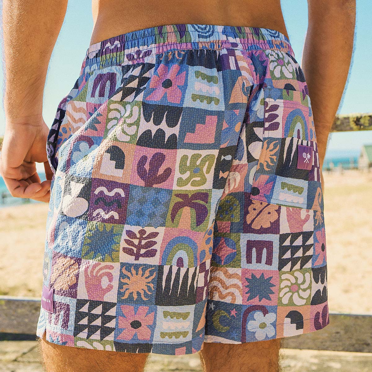 Island Oracle Seersucker Everyday Shorts in Multi