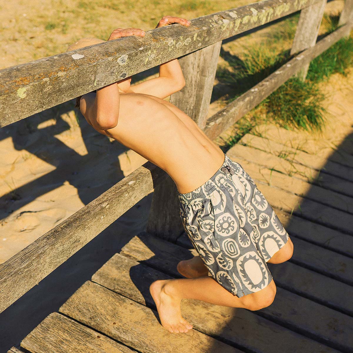 Sunburst Boys Everyday Shorts in Charcoal