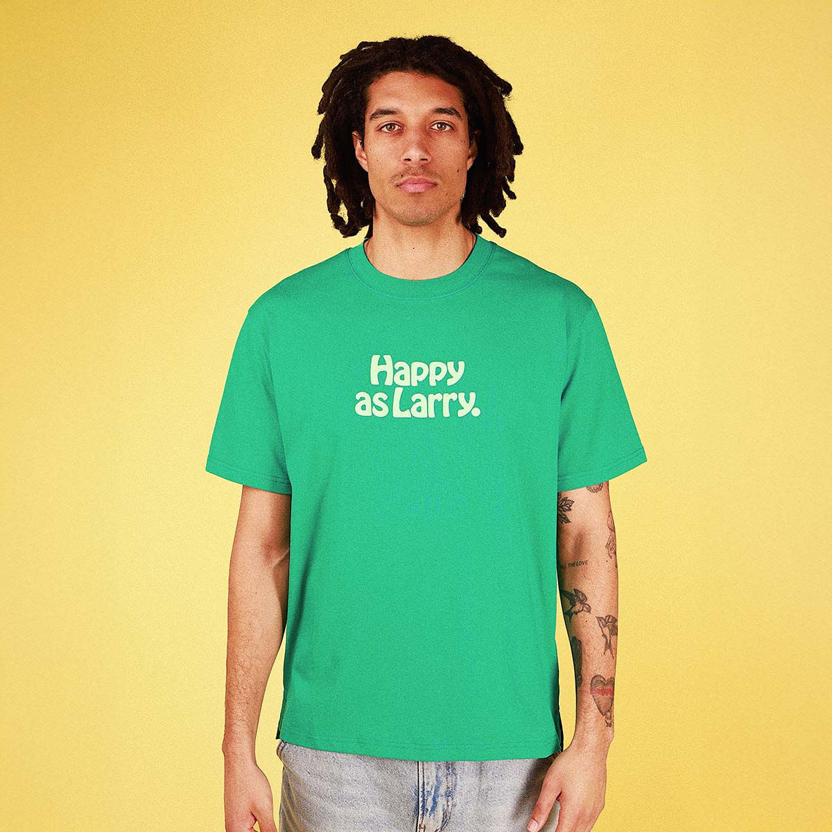 Happy As Larry Slang Tee in Green