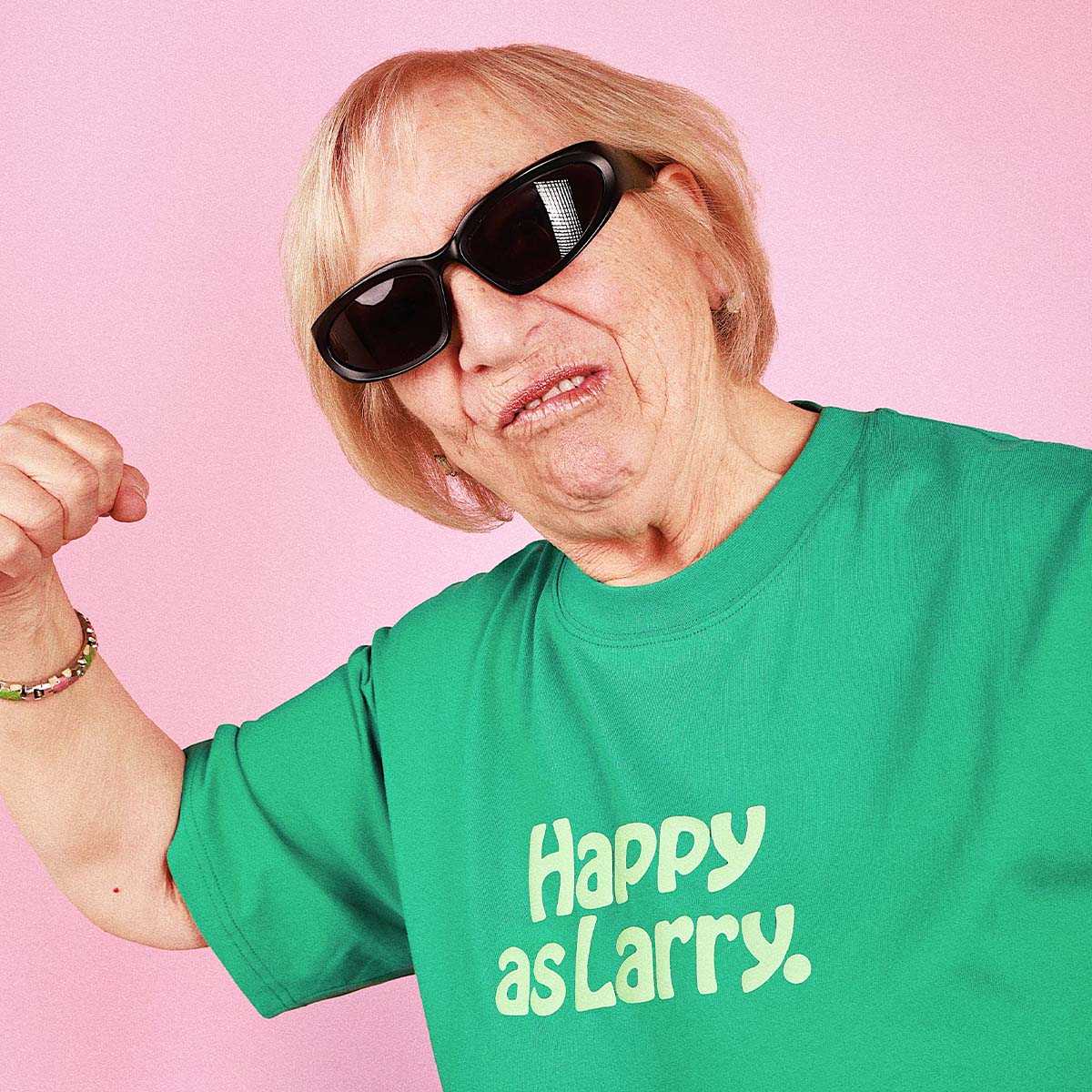Happy As Larry Slang Tee in Green