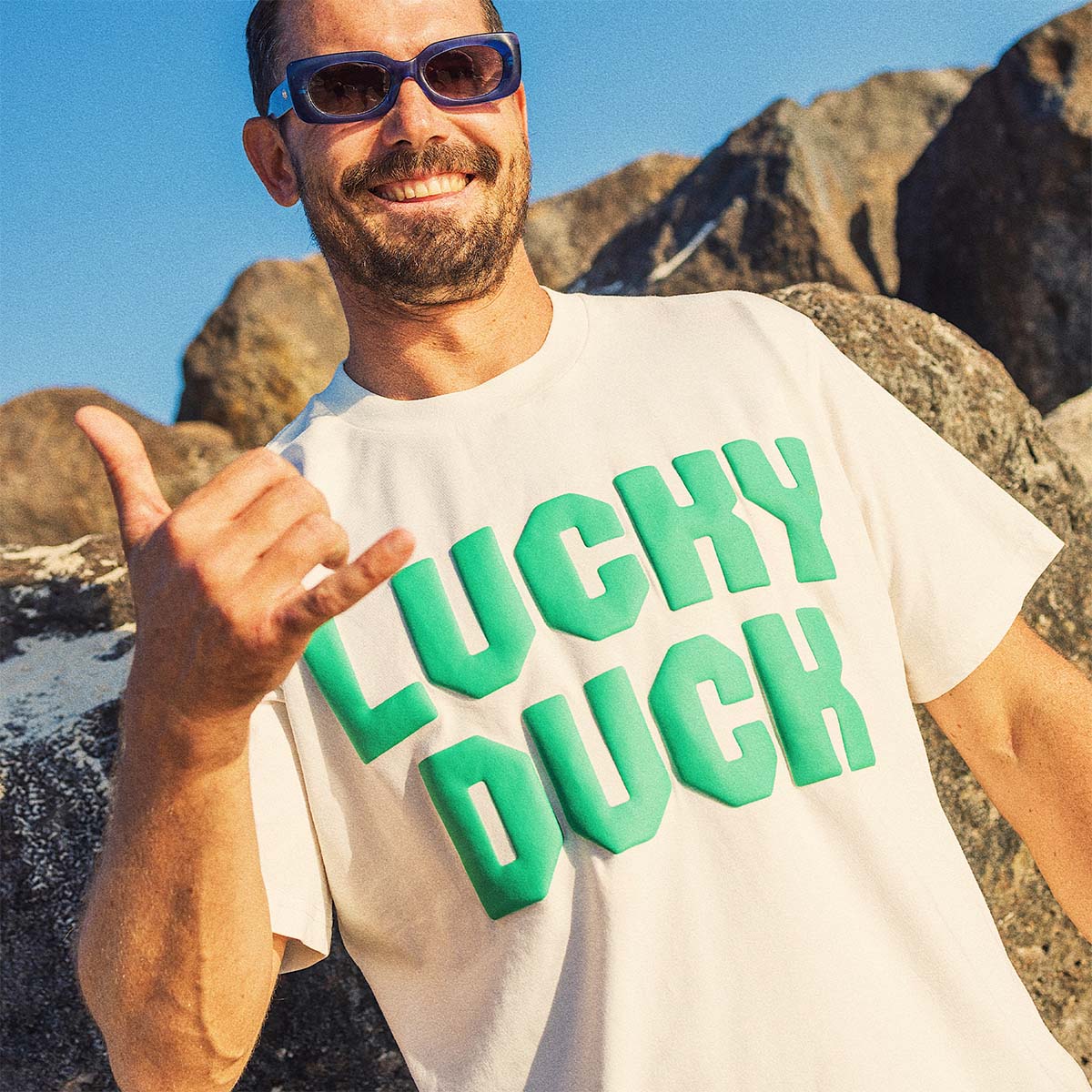 Lucky Duck Slang Tee in White