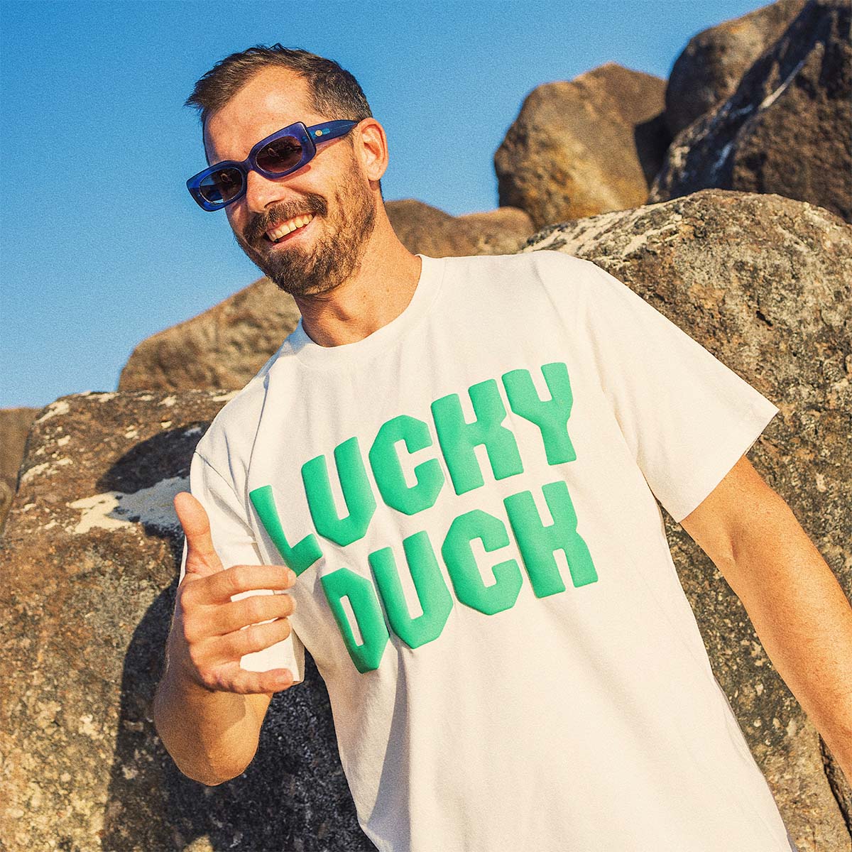 Lucky Duck Slang Tee in White