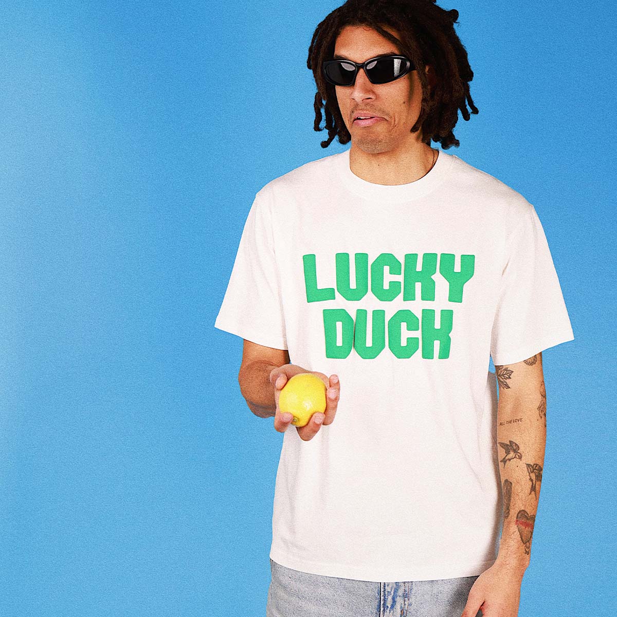 Lucky Duck Slang Tee in White