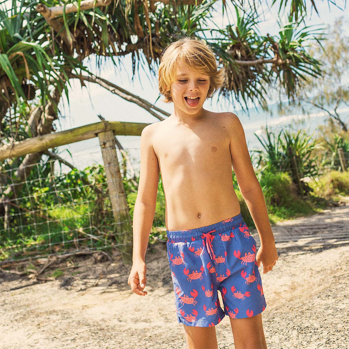 Mr. Pinchy Boys Swim Shorts in Royal Blue