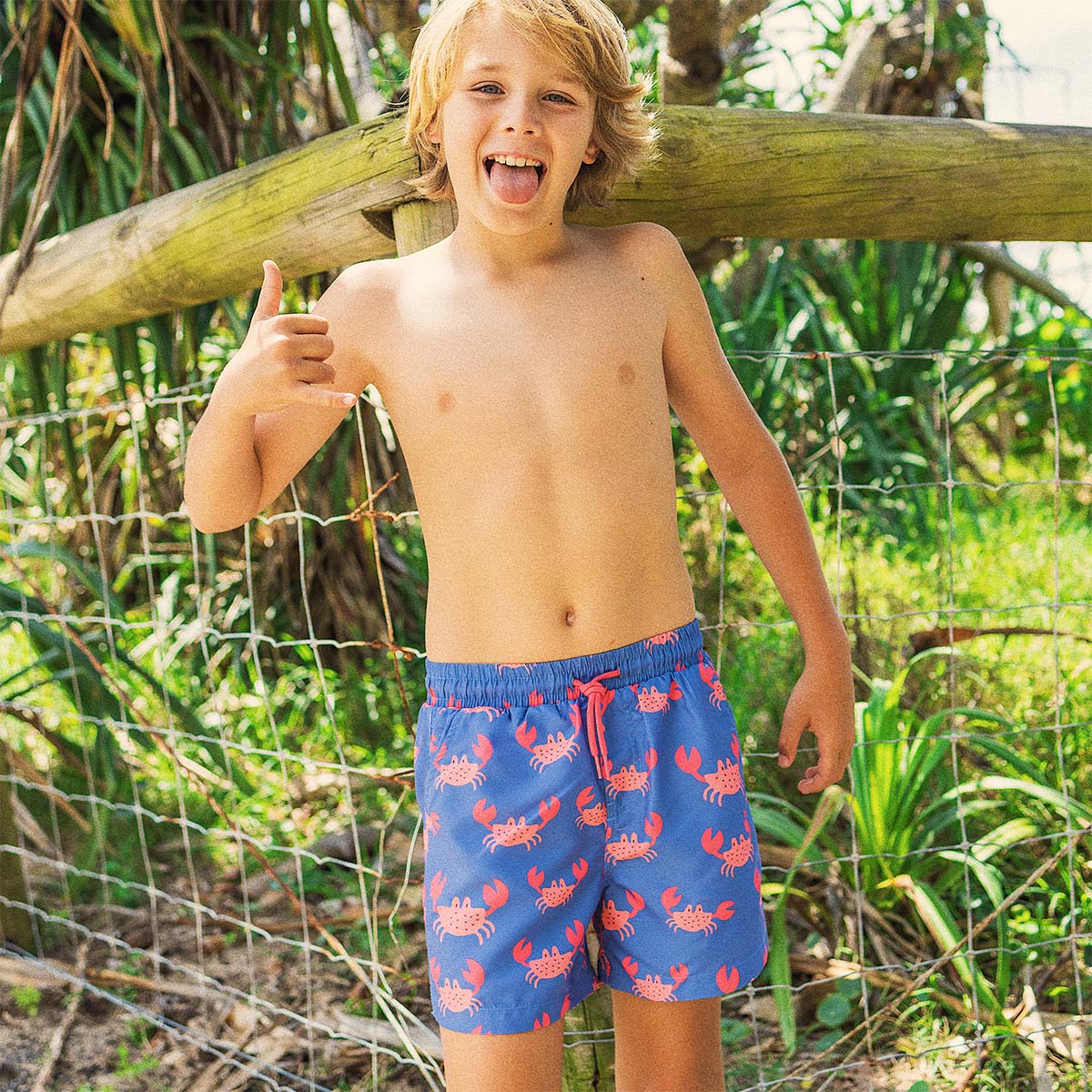 Mr. Pinchy Boys Swim Shorts in Royal Blue