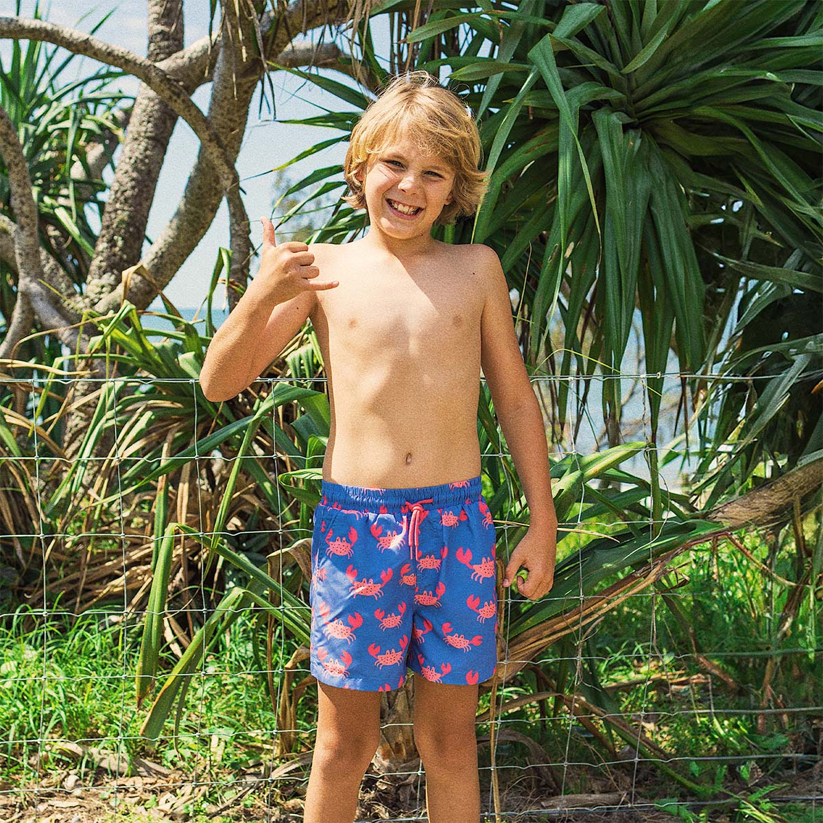 Mr. Pinchy Boys Swim Shorts in Royal Blue