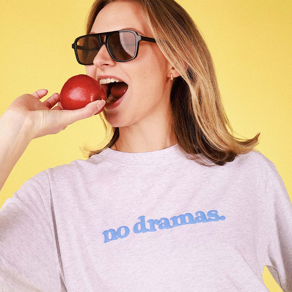 No Dramas Slang Tee in Snow Marl