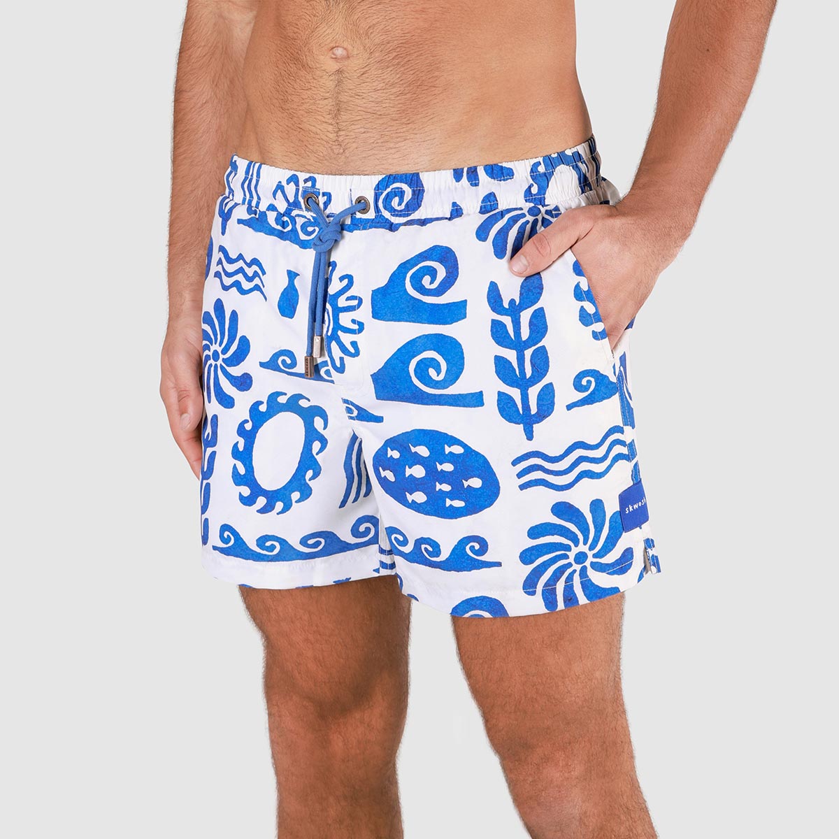 Greek Yoghurt Mens Swim Shorts in White