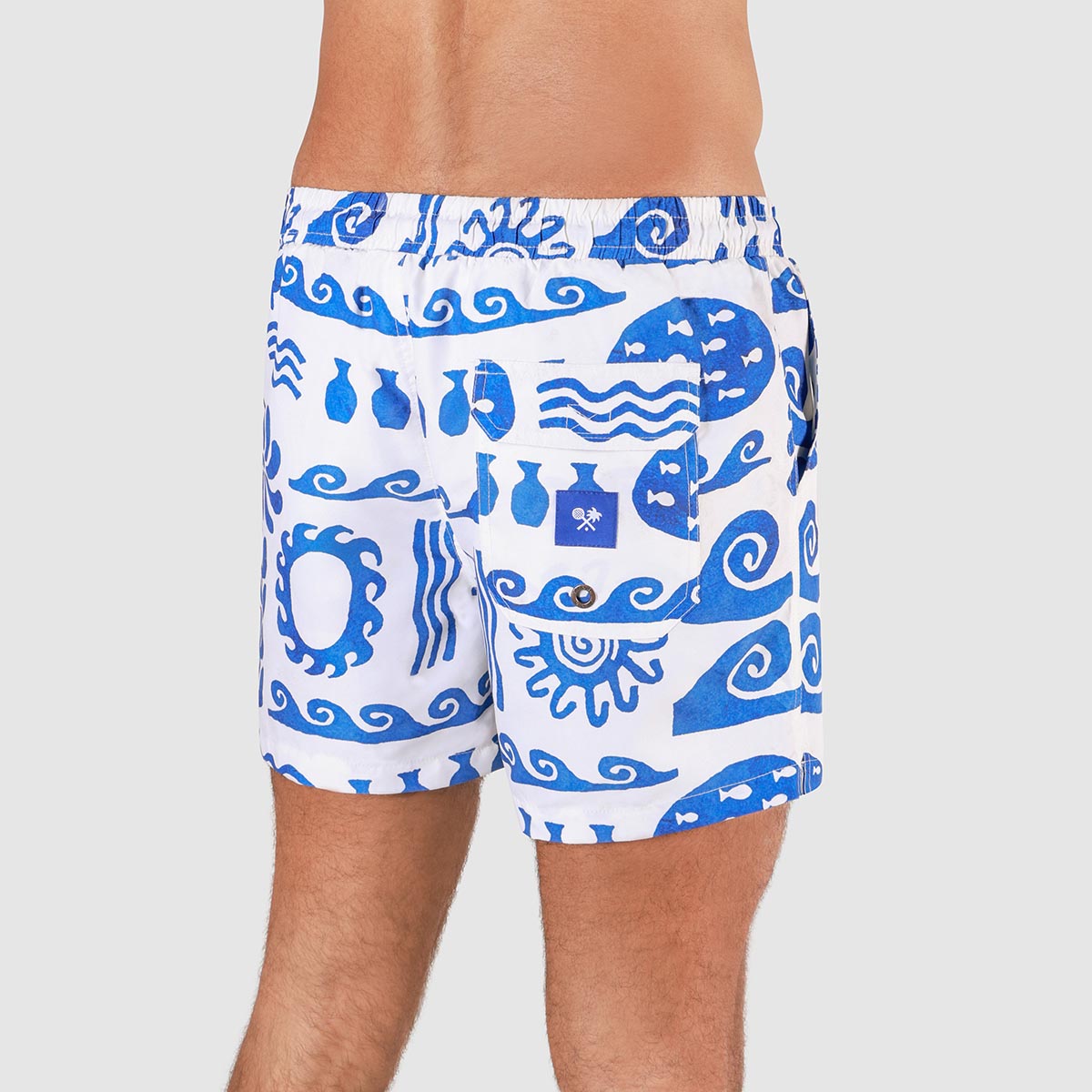 Greek Yoghurt Mens Swim Shorts in White