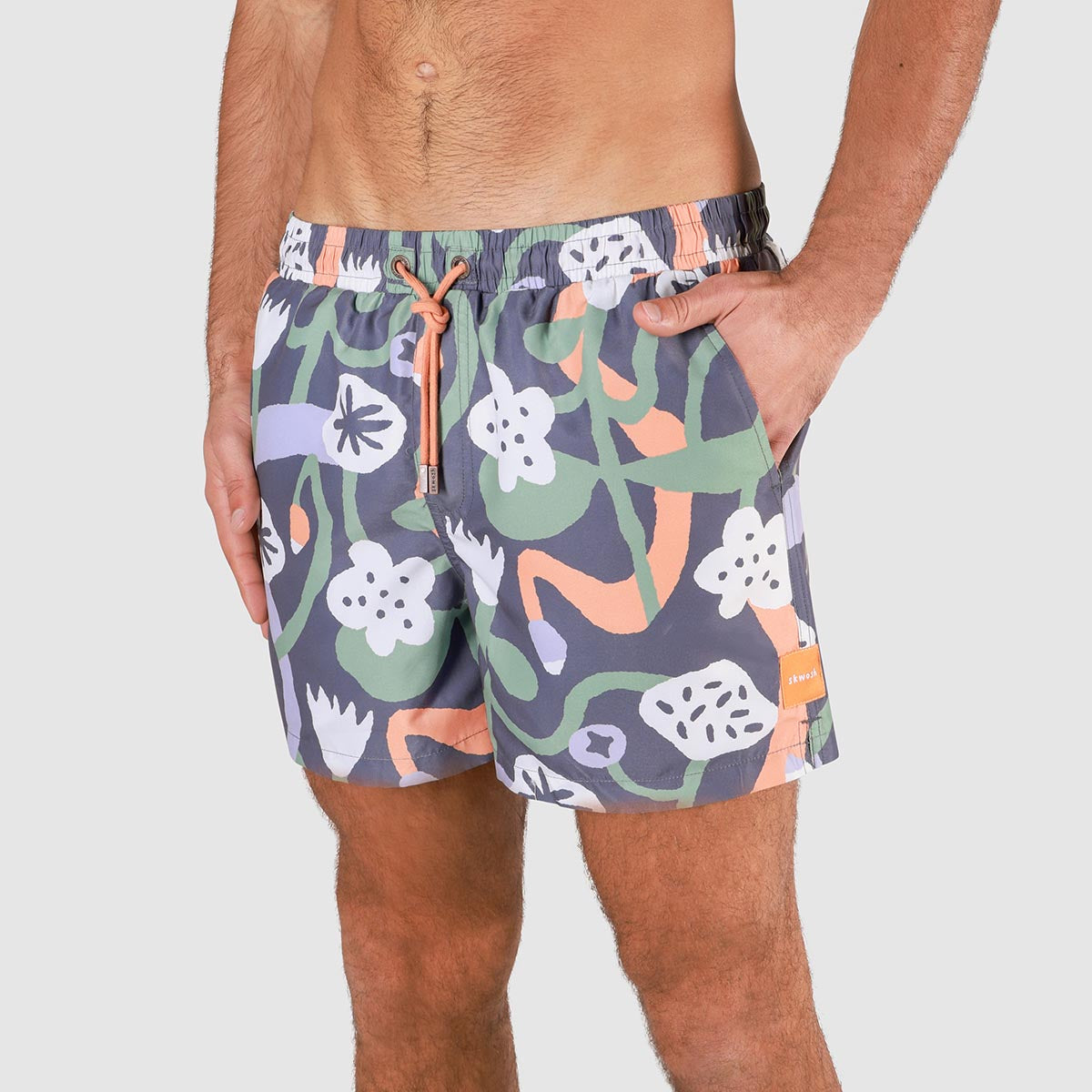 Nan's Backyard Mens Swim Shorts in Navy