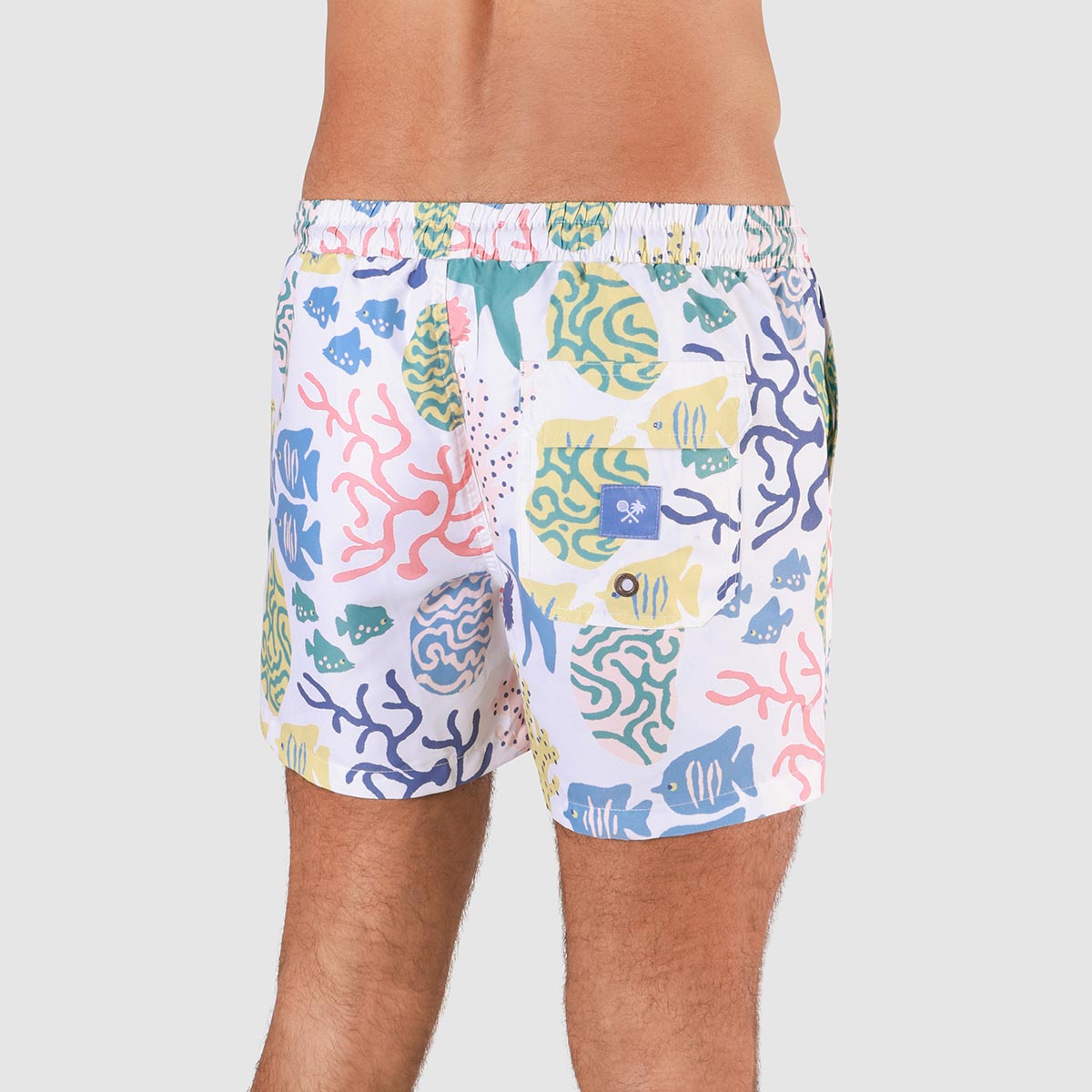 Reef Ruckus Mens Swim Shorts in White