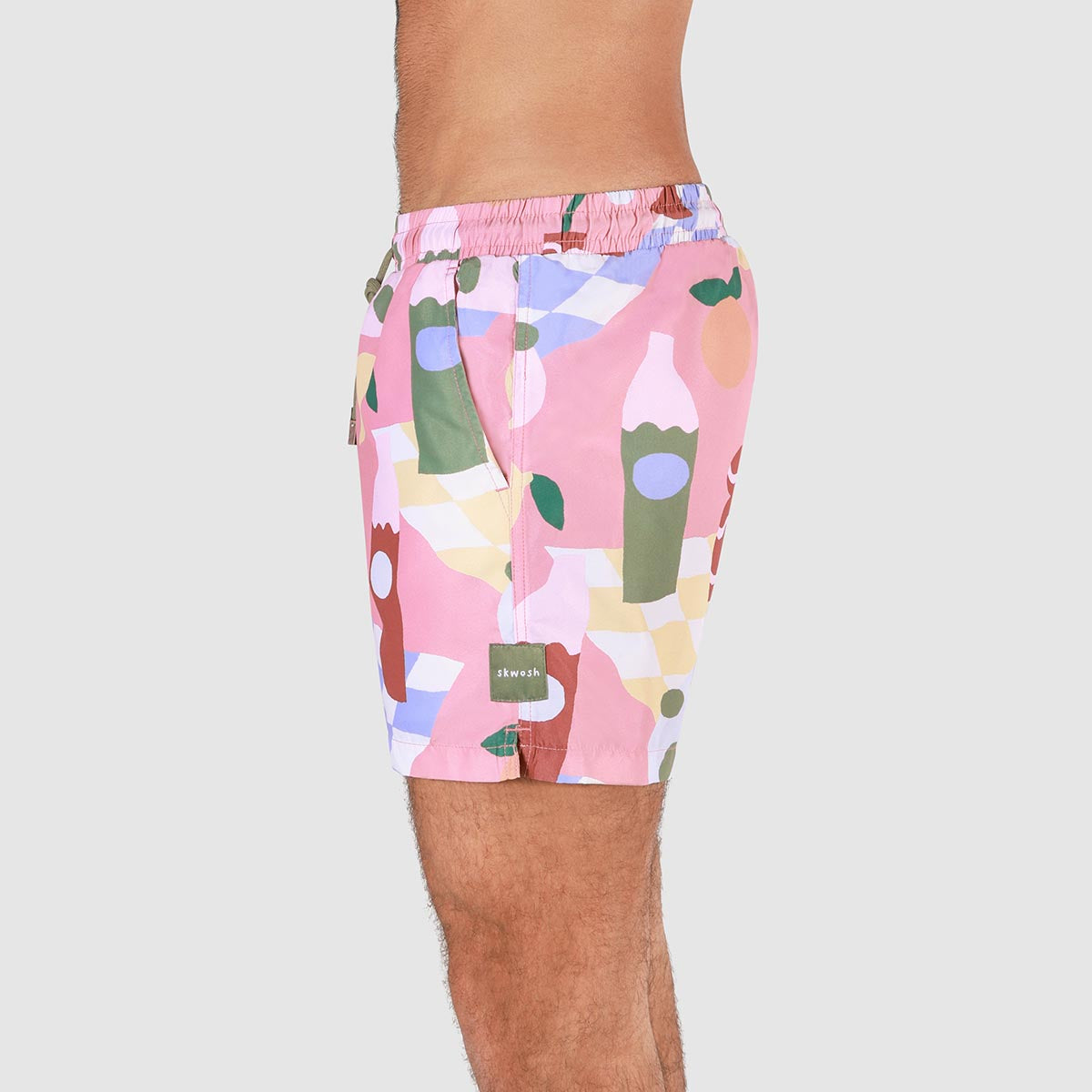 Olive You Mens Swim Shorts in Pink