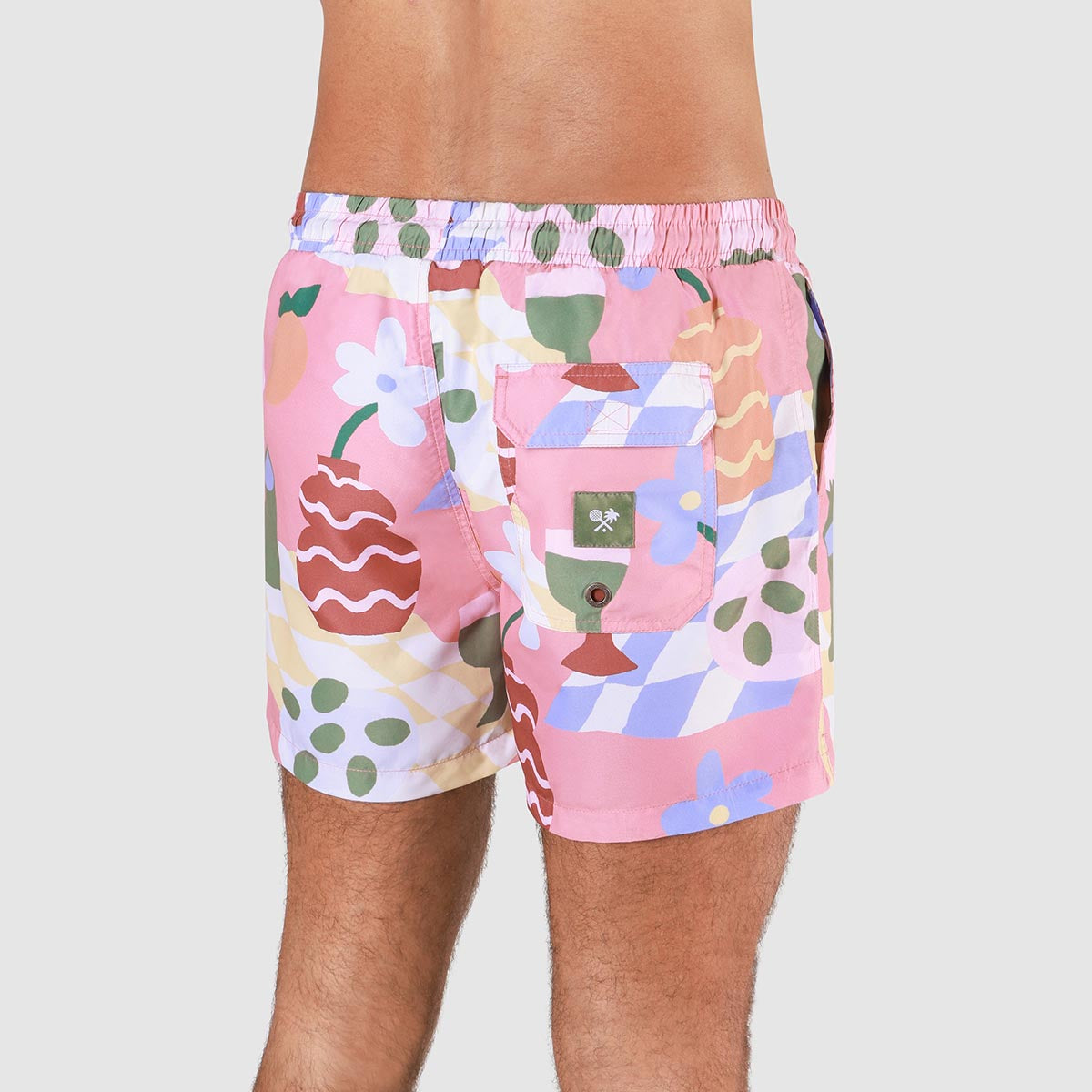 Olive You Mens Swim Shorts in Pink