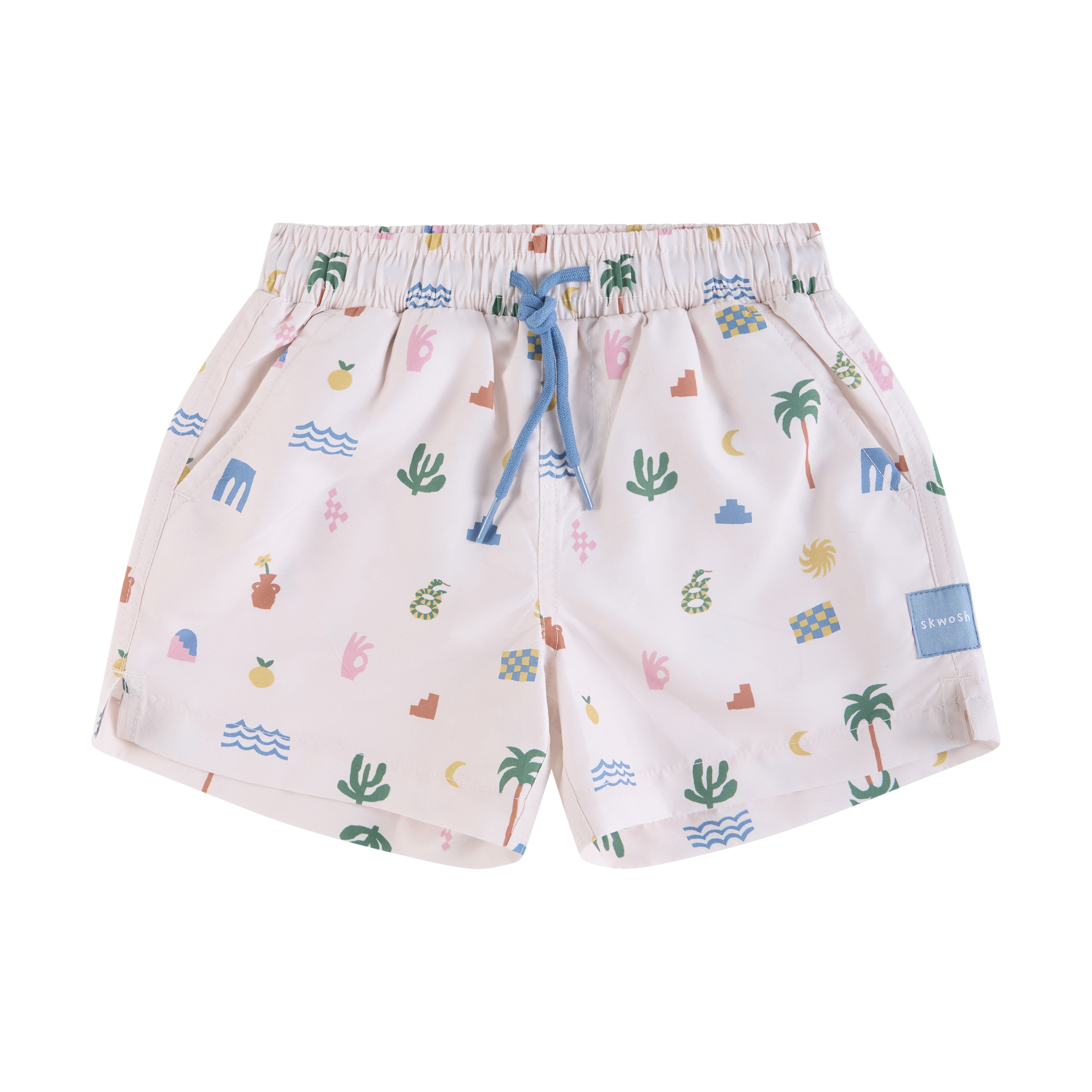 Zesty Zorba Boys Swim Shorts in Ecru