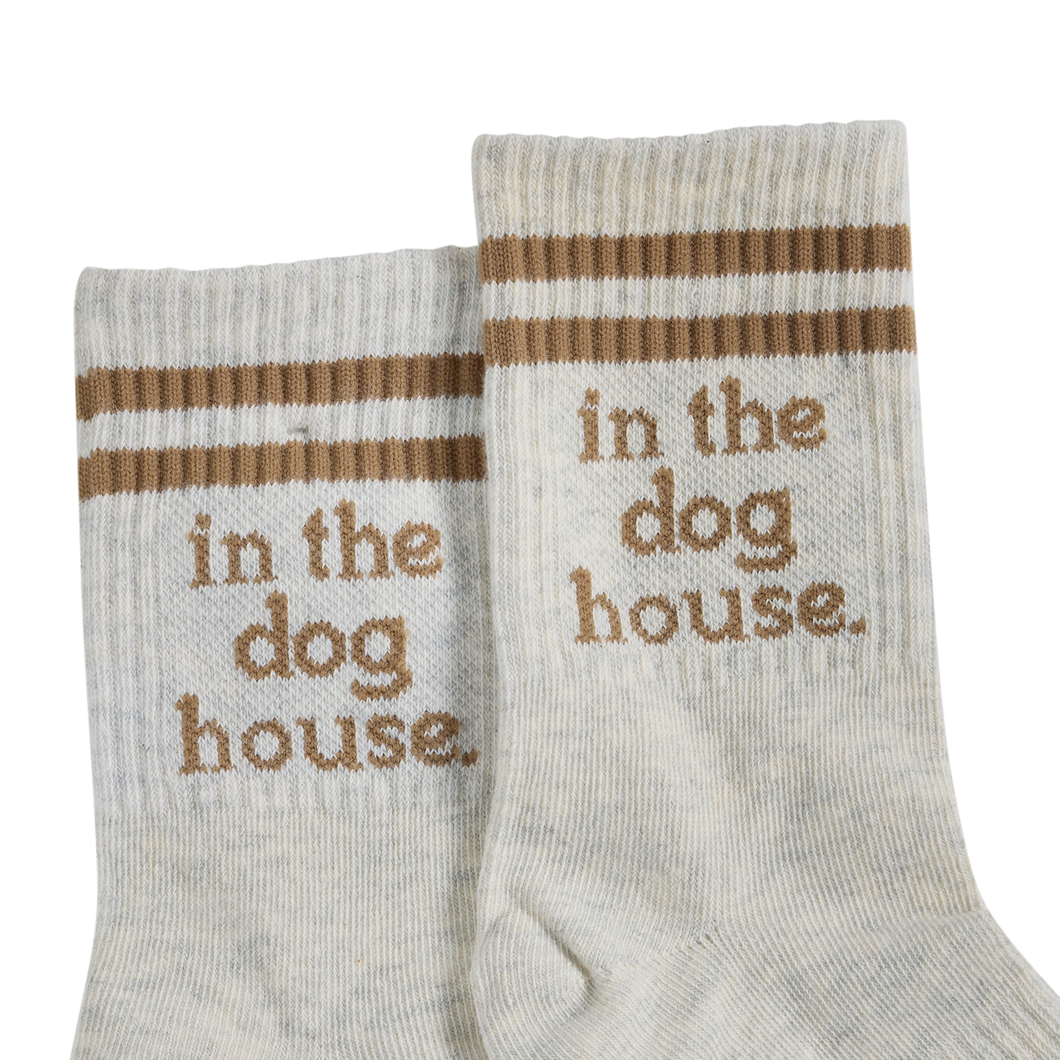Dog House Kids Socks in Brown Stripe
