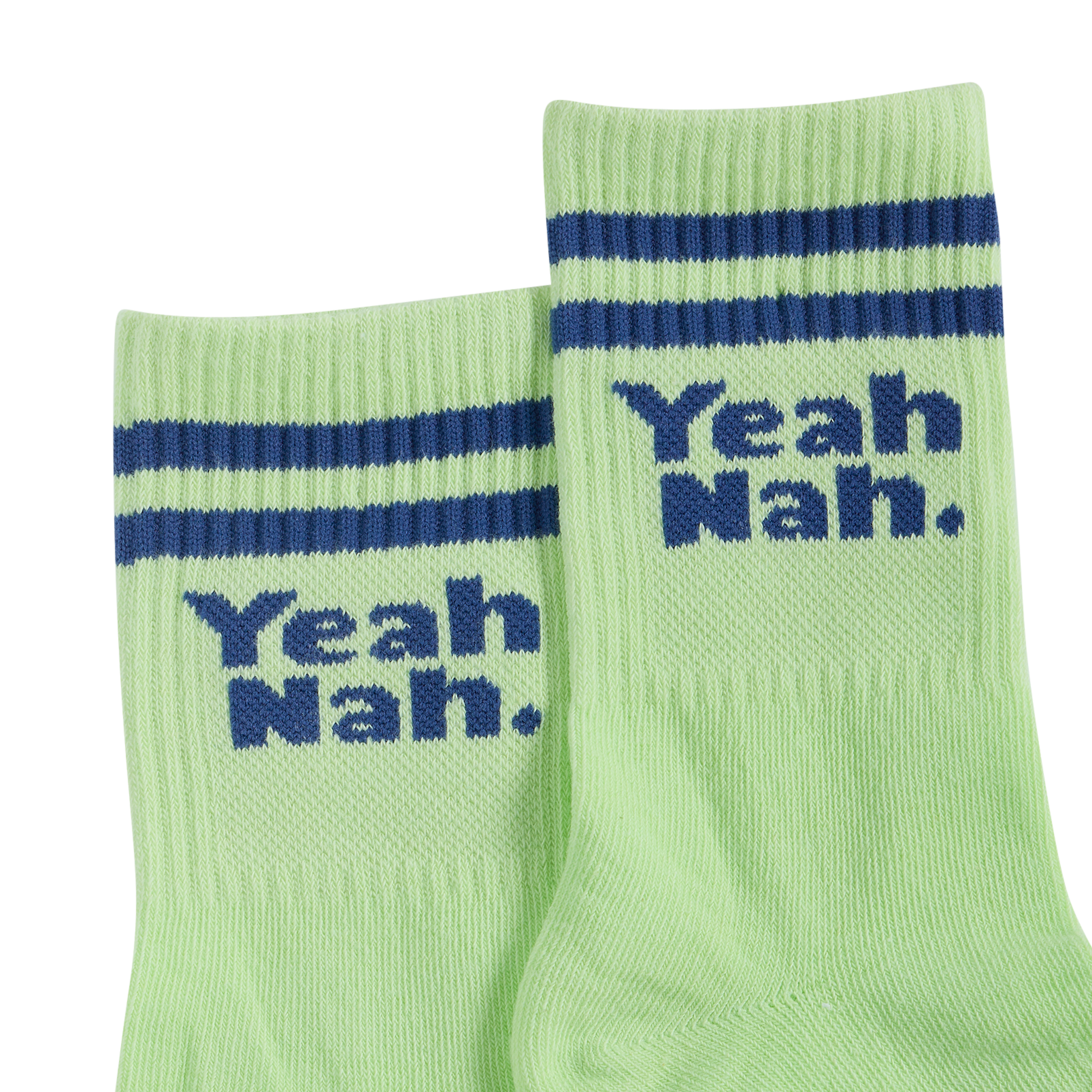 Yeah Nah Kids Socks in Lime