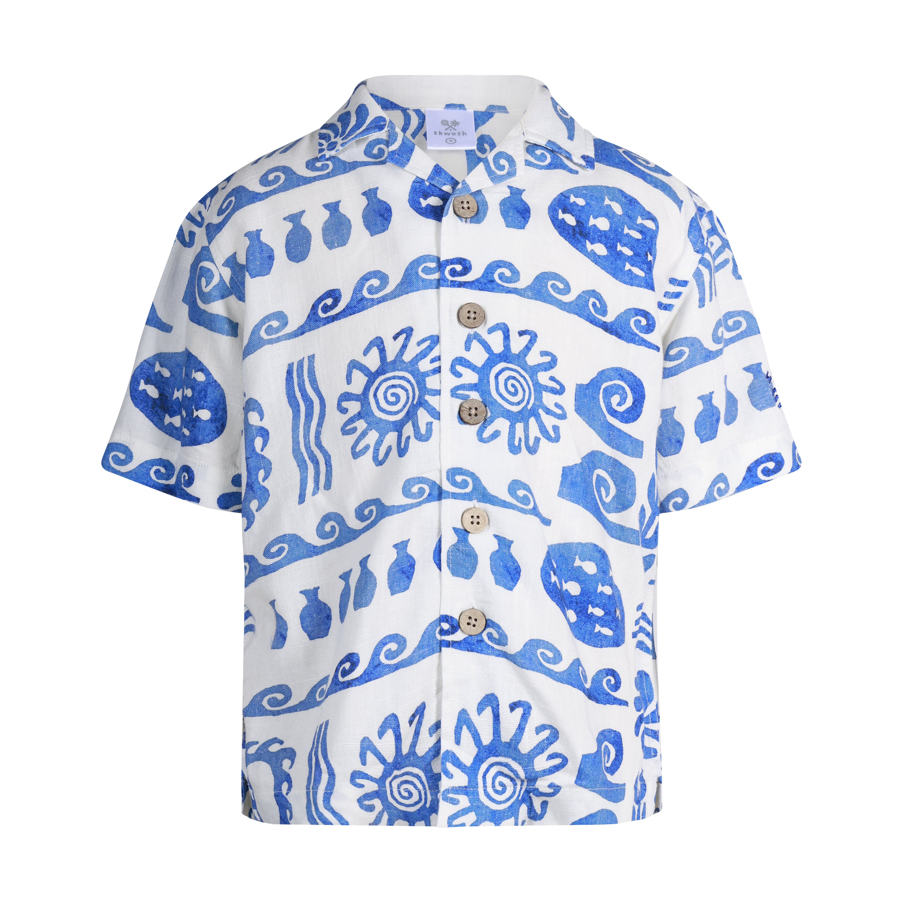 Greek Yoghurt Boys Holiday Shirt in White