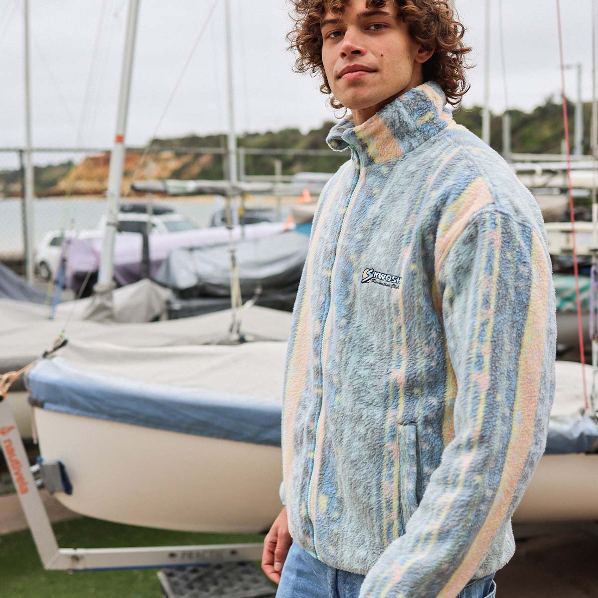 Swayze Stripe Polar Fleece Jacket