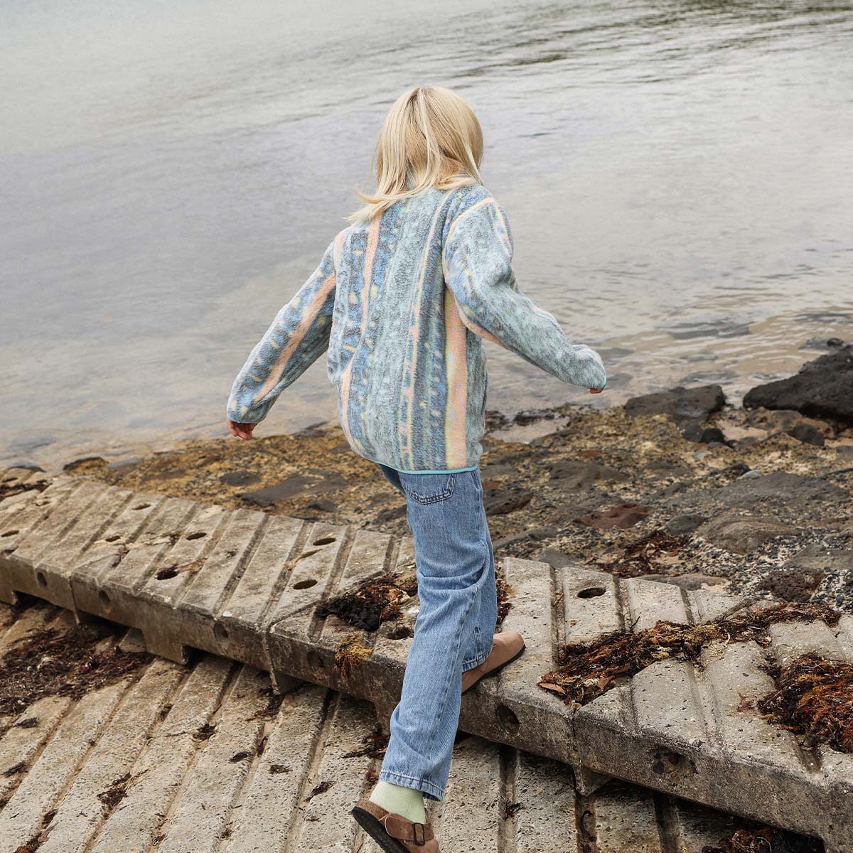 Swayze Stripe Kids Polar Fleece Jacket