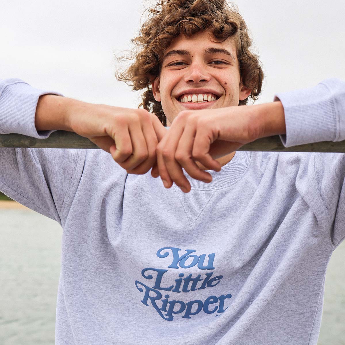 You Little Ripper Crew Neck Sweat in Grey Marle