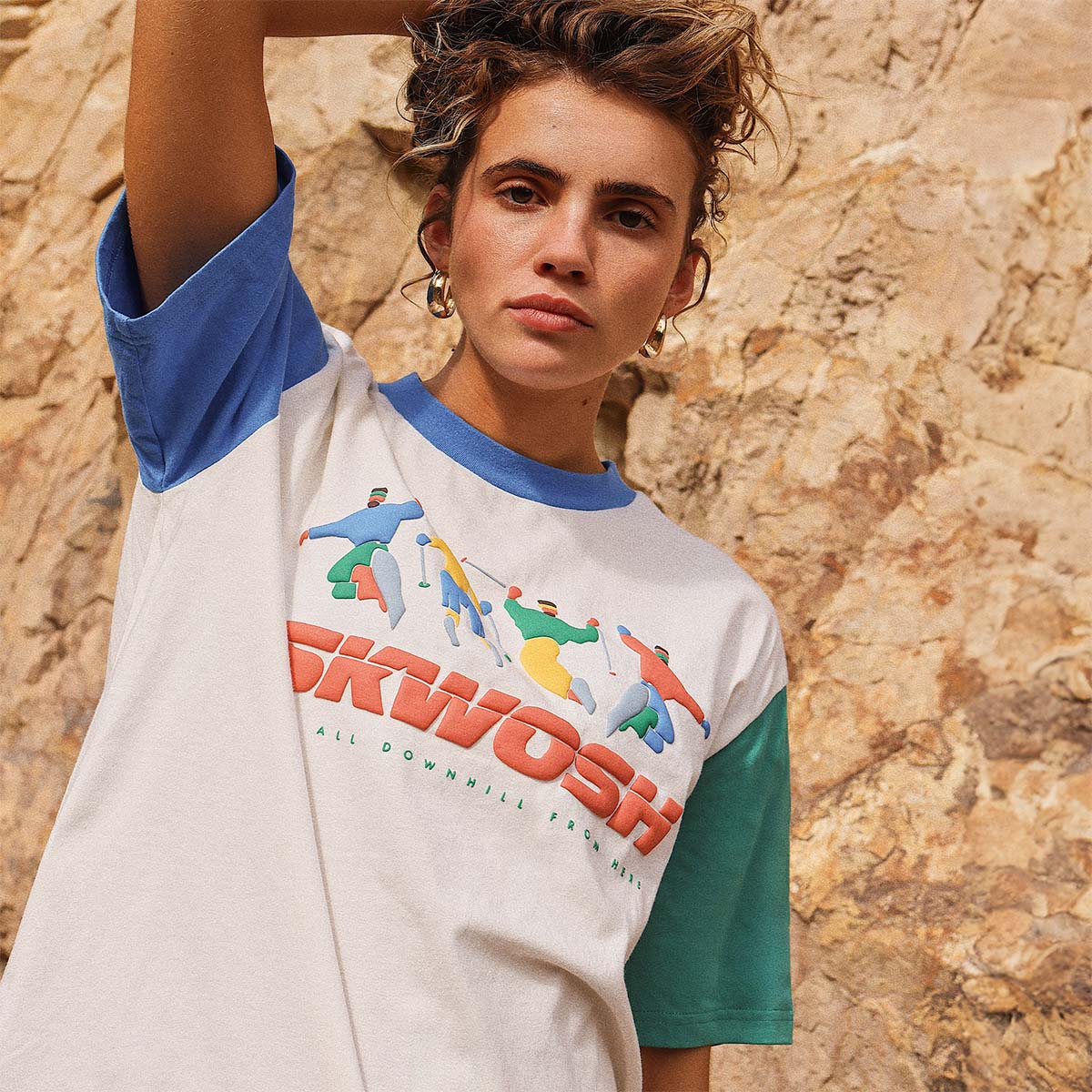 All Downhill Colour Blocked Tee