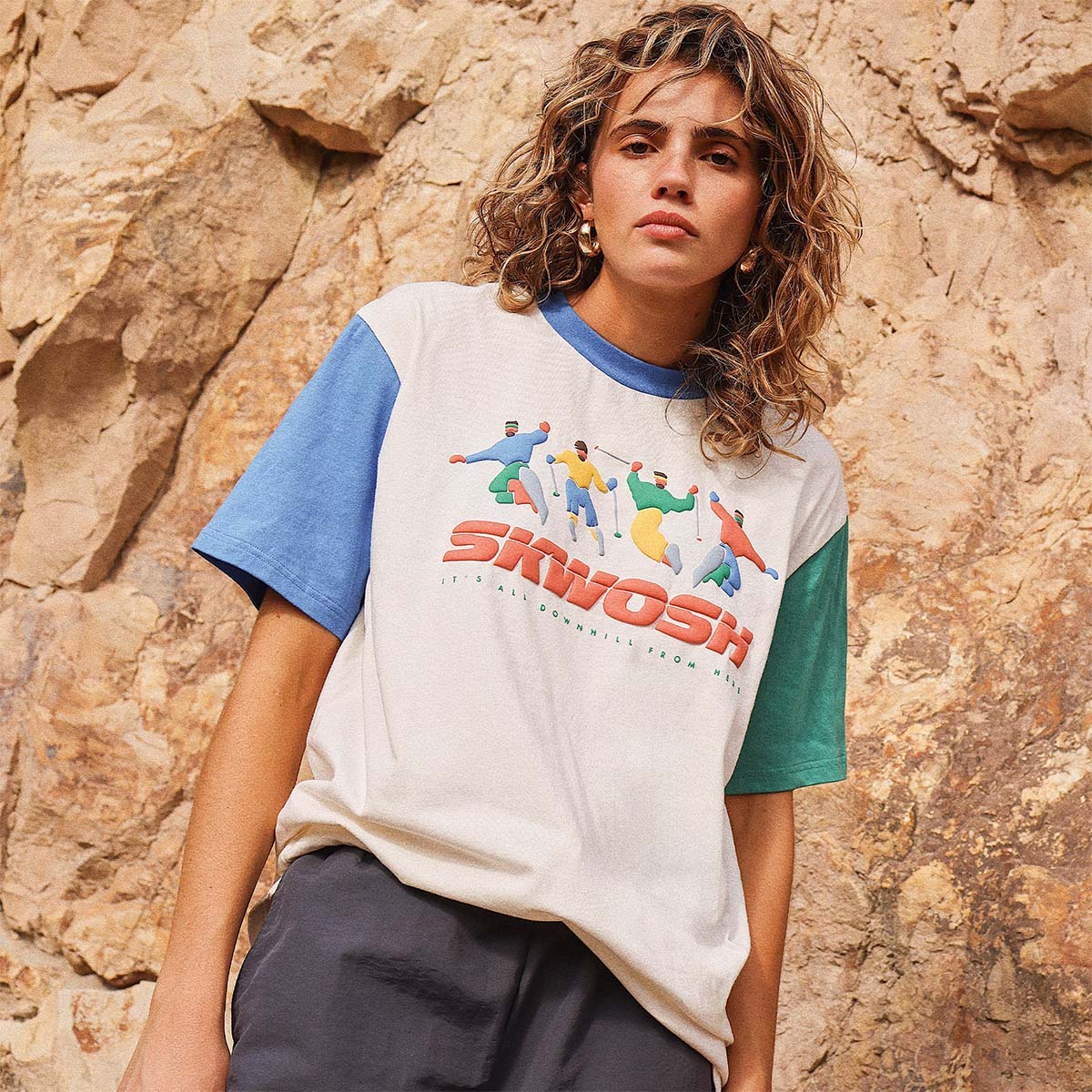 All Downhill Colour Blocked Tee