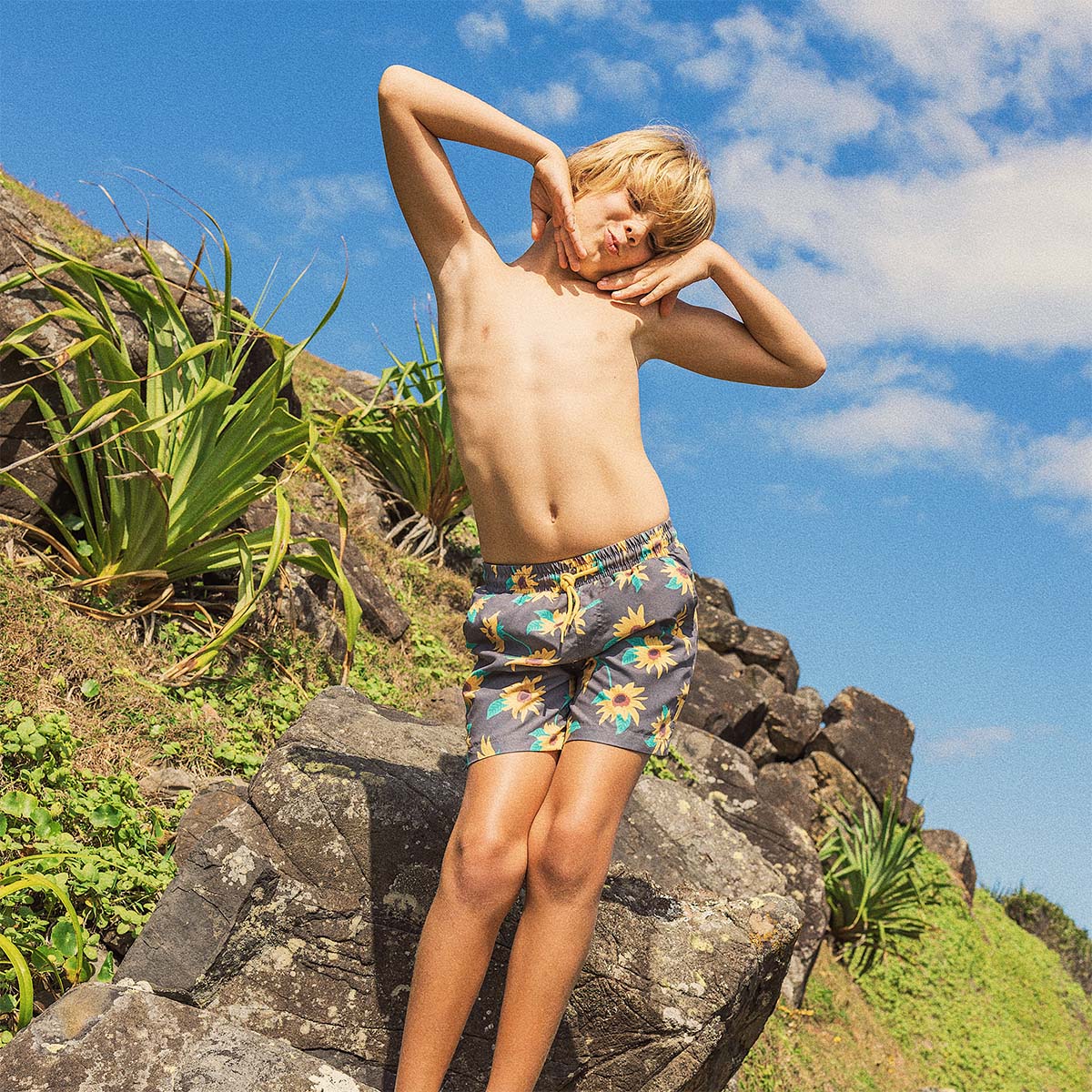 Sunny Boy Boys Swim Shorts in Charcoal