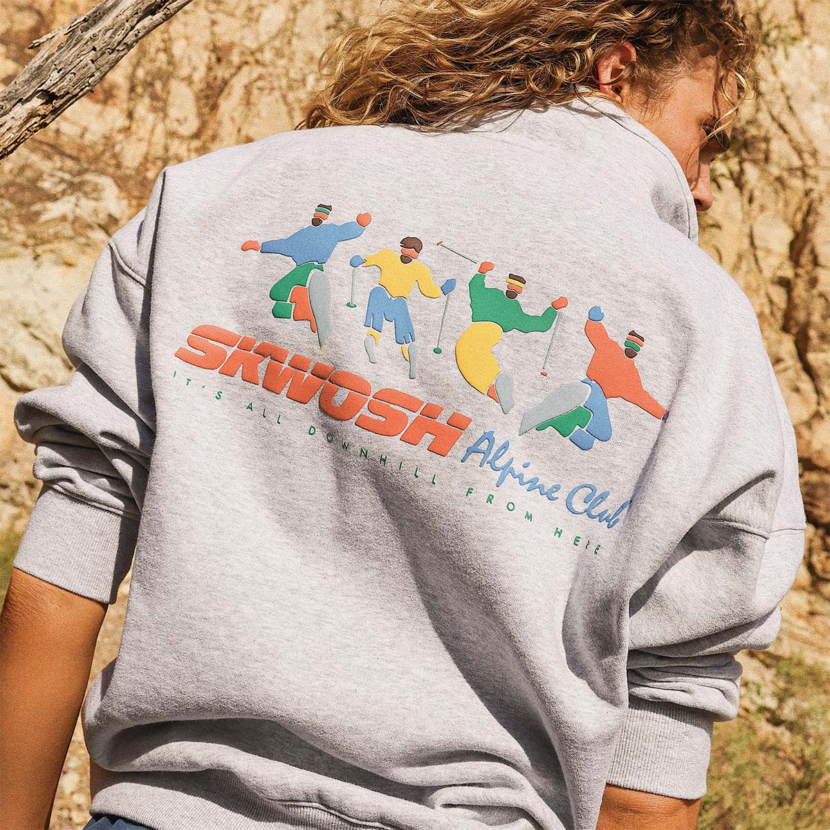 Alpine Club Half Zip Sweat in Grey
