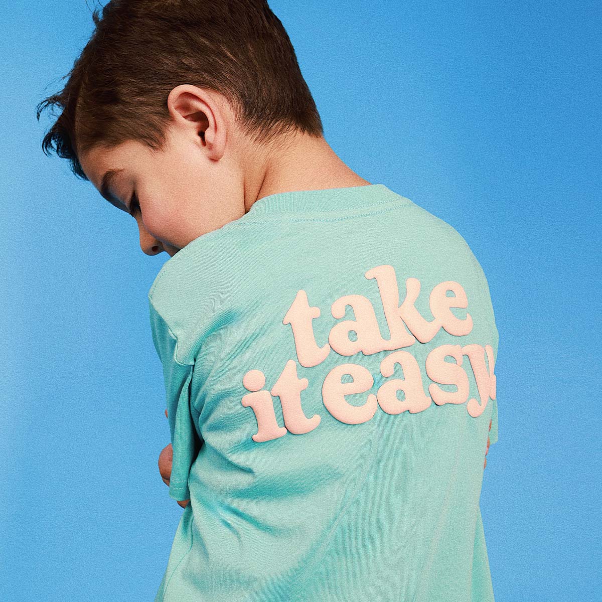 Take It Easy Kids Slang Tee in Moss