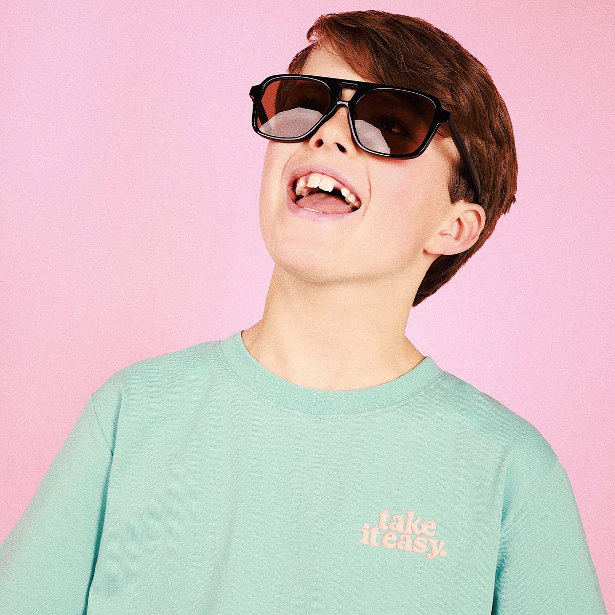 Take It Easy Kids Slang Tee in Moss