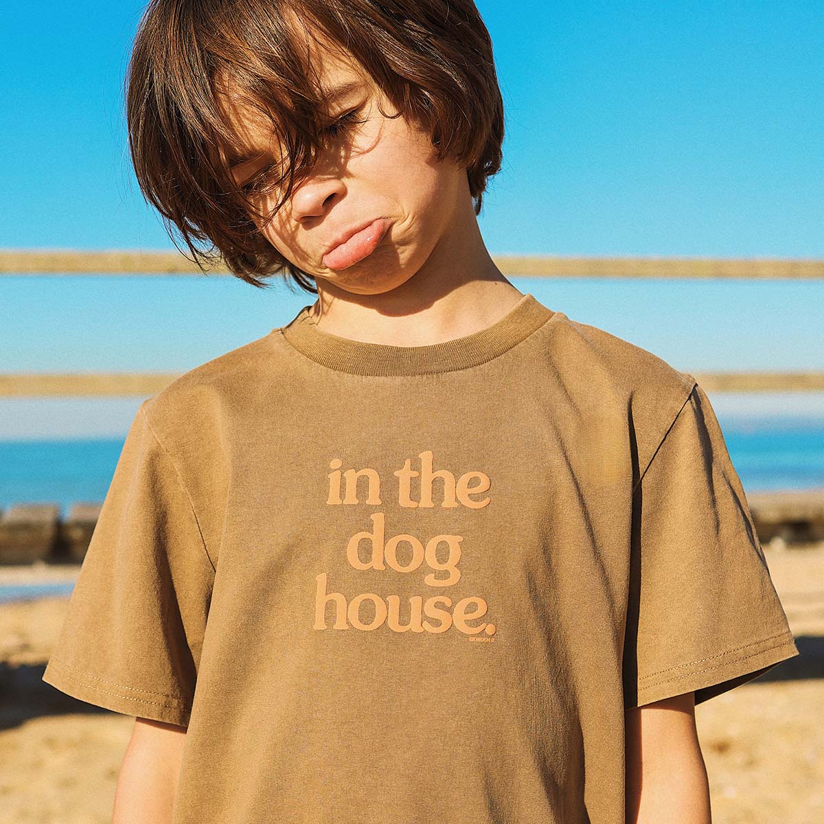Dog House Kids Slang Tee in Brown