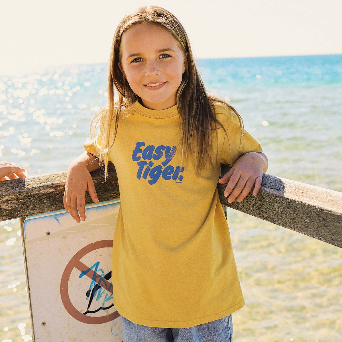 Easy Tiger Kids Slang Tee in Mustard