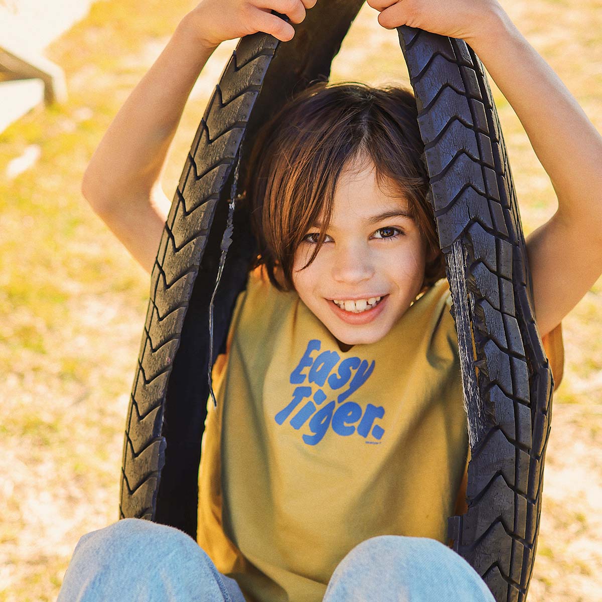 Easy Tiger Kids Slang Tee in Mustard