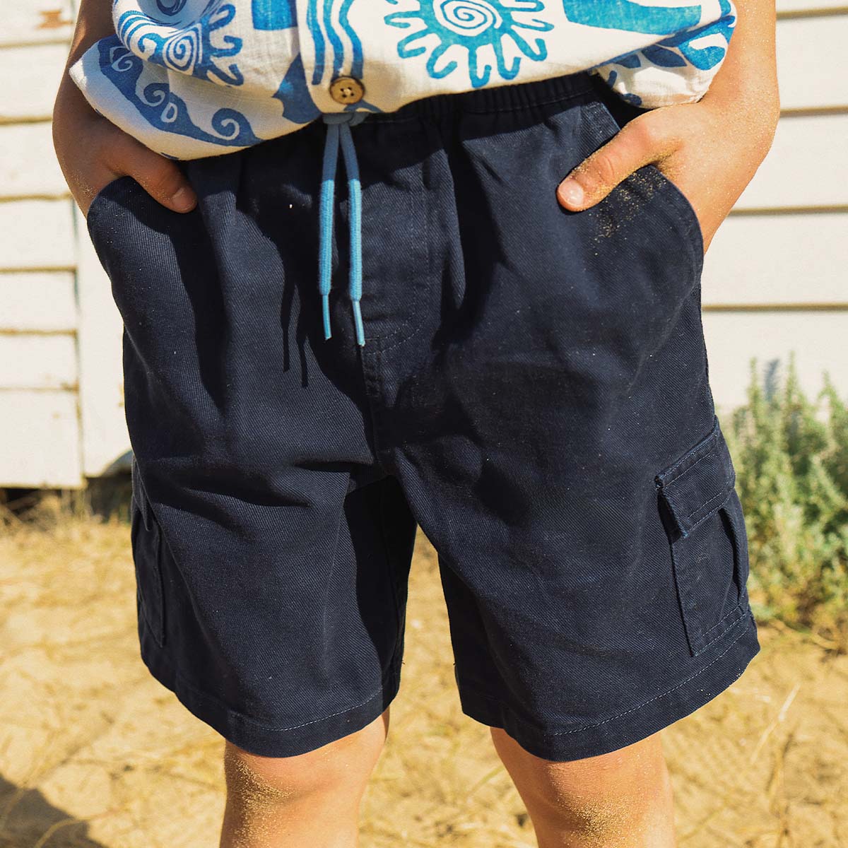 Boys Utility Shorts in Navy
