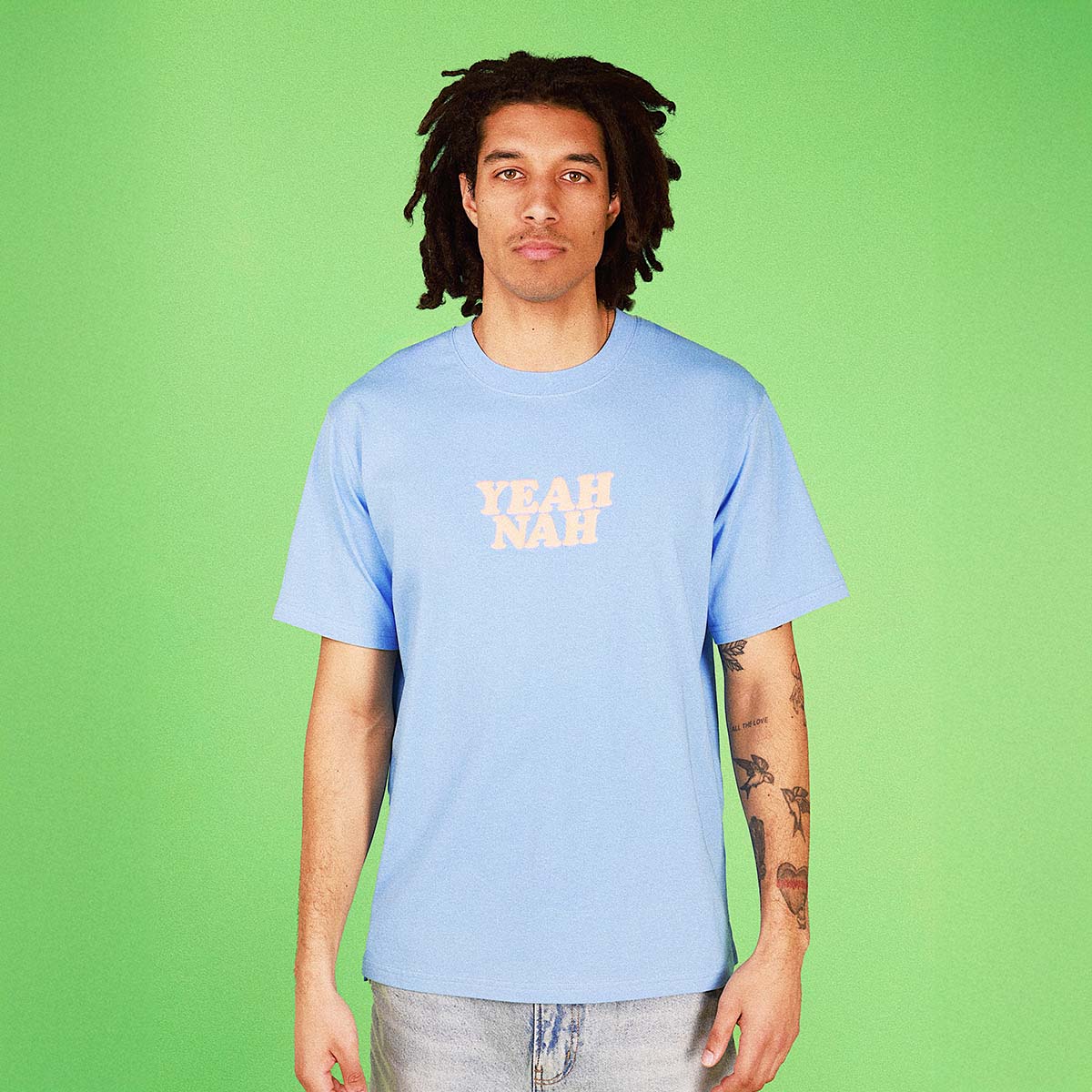 Yeah Nah Slang Tee in Blue