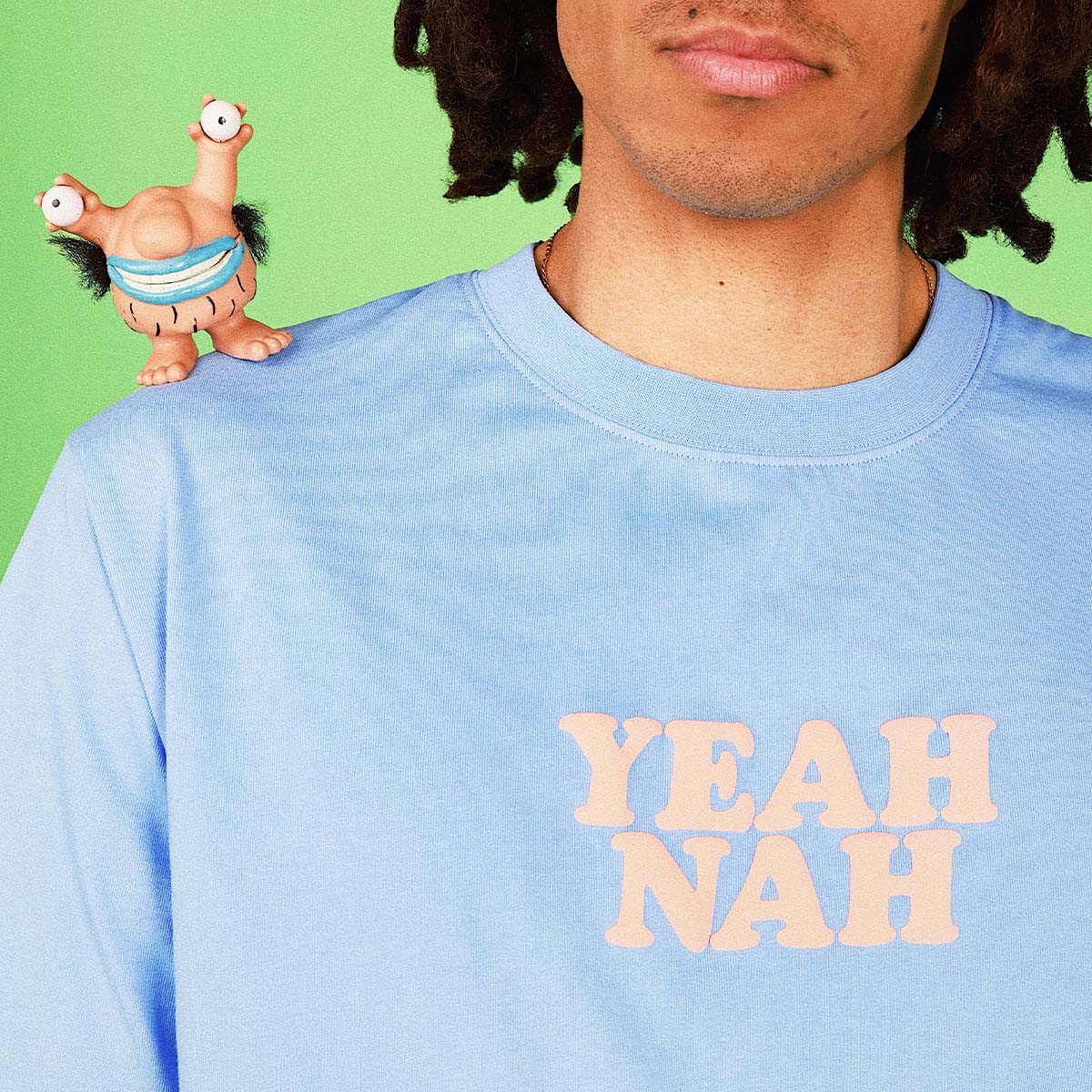 Yeah Nah Slang Tee in Blue