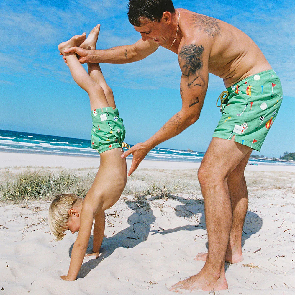 In The Hole Kids Swim Shorts in Golfing Green