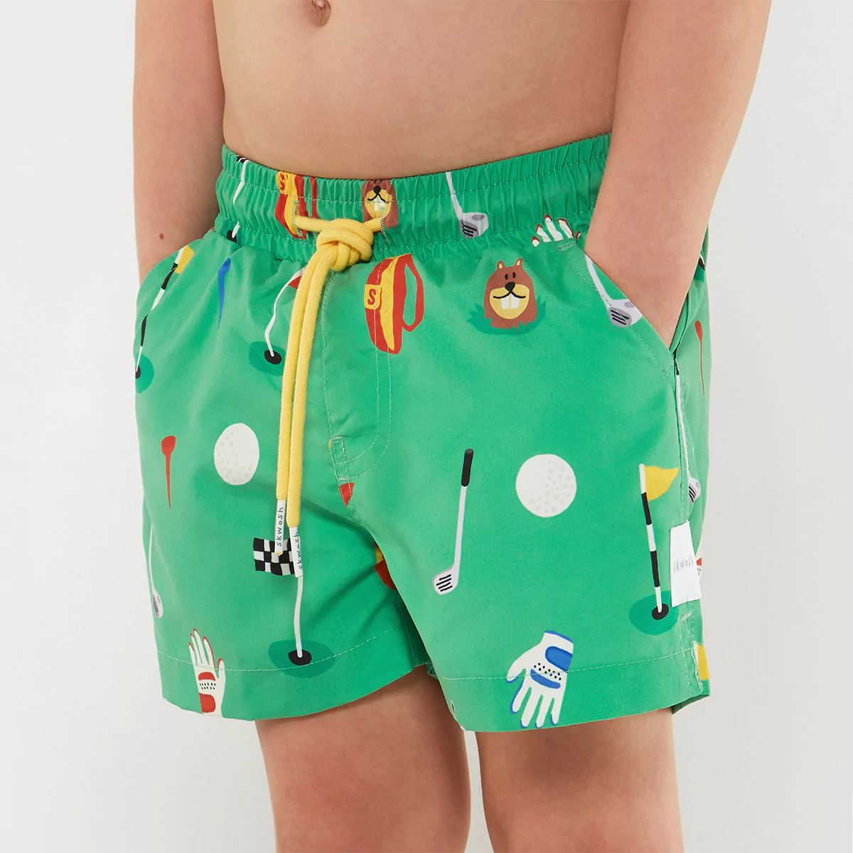 In The Hole Kids Swim Shorts in Golfing Green