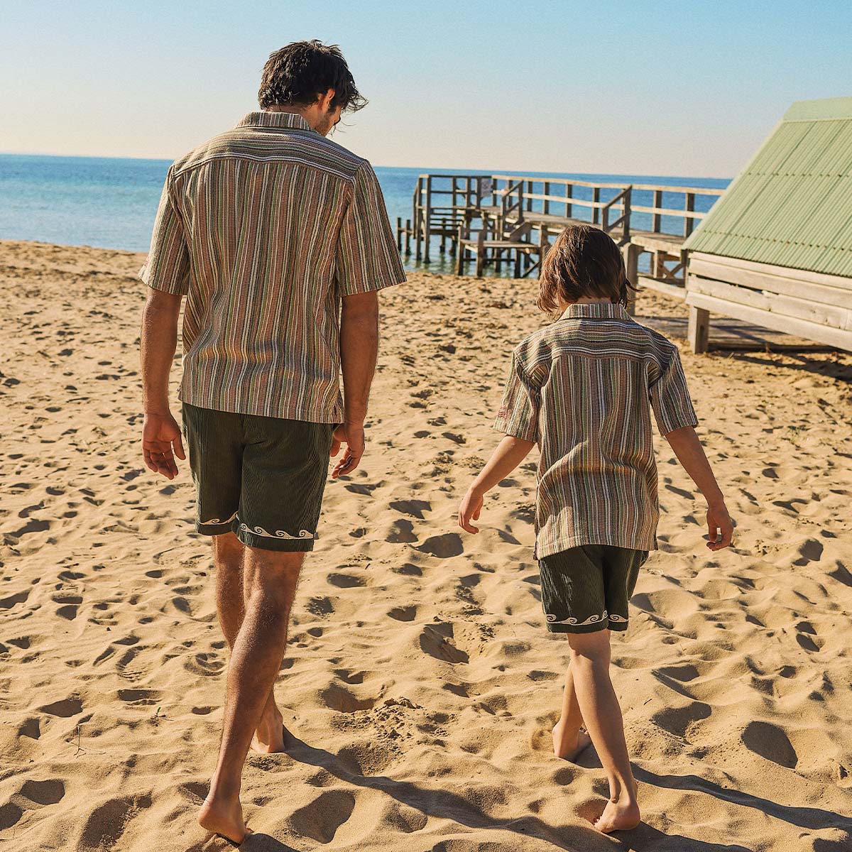 Boys Cord Shorts in Olive