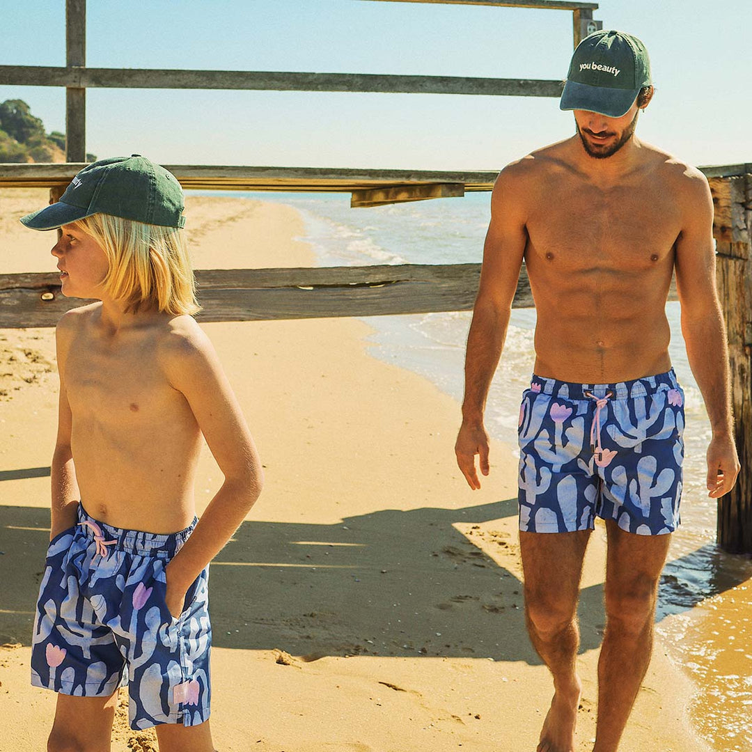 Prickly Business Mens Swim Shorts in Navy
