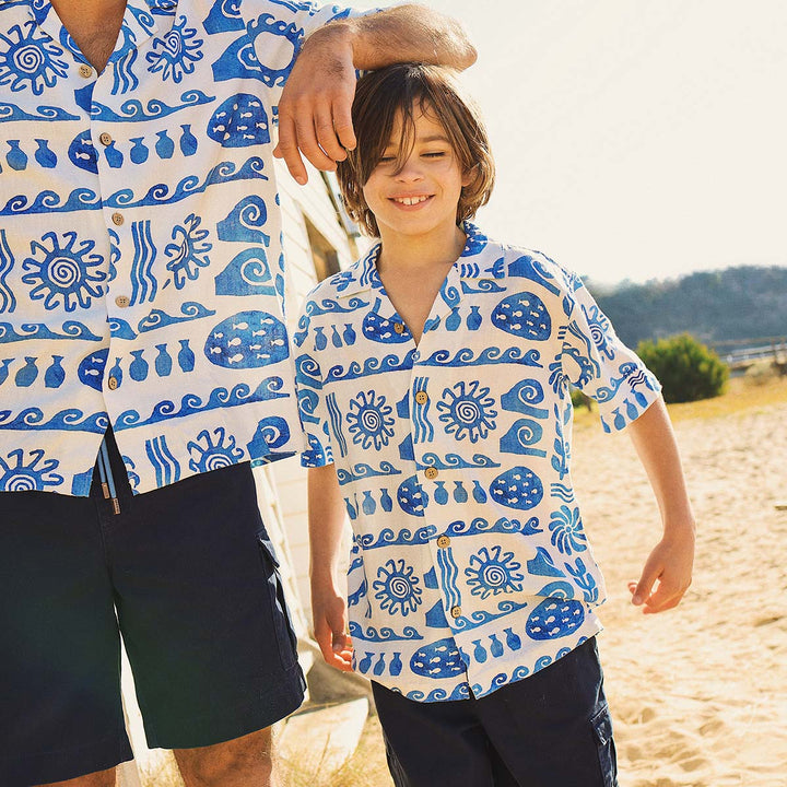 Greek Yoghurt Boys Holiday Shirt in White