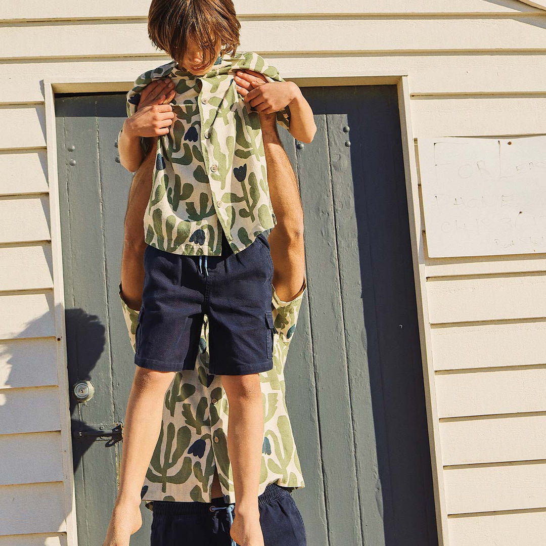 Pablo Prickles Kids Holiday Shirt in Ecru